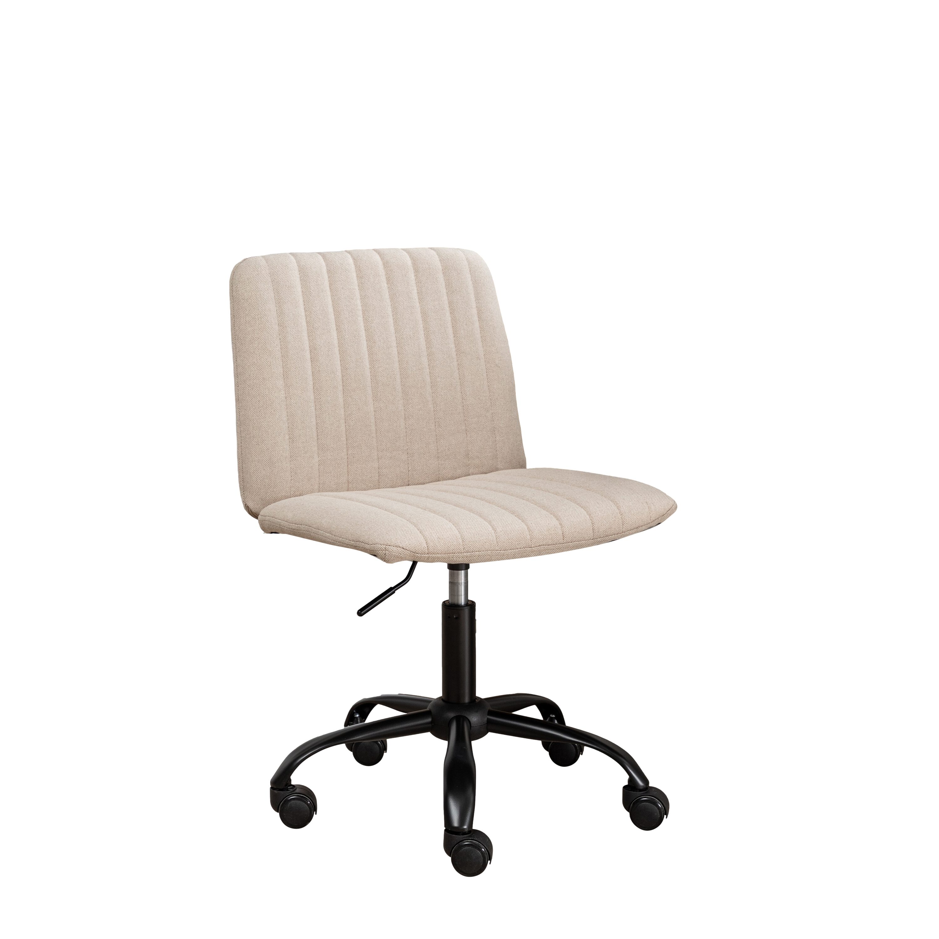 Roundhill Furniture OF1016BG Masar Beige Transitional Adjustable Height Swivel Upholstered Desk Chair