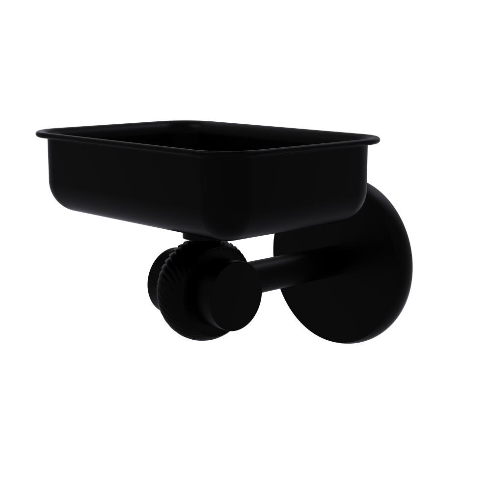 Lenape Black Ceramic Soap Dish - 4L x 4W, Wall Mount