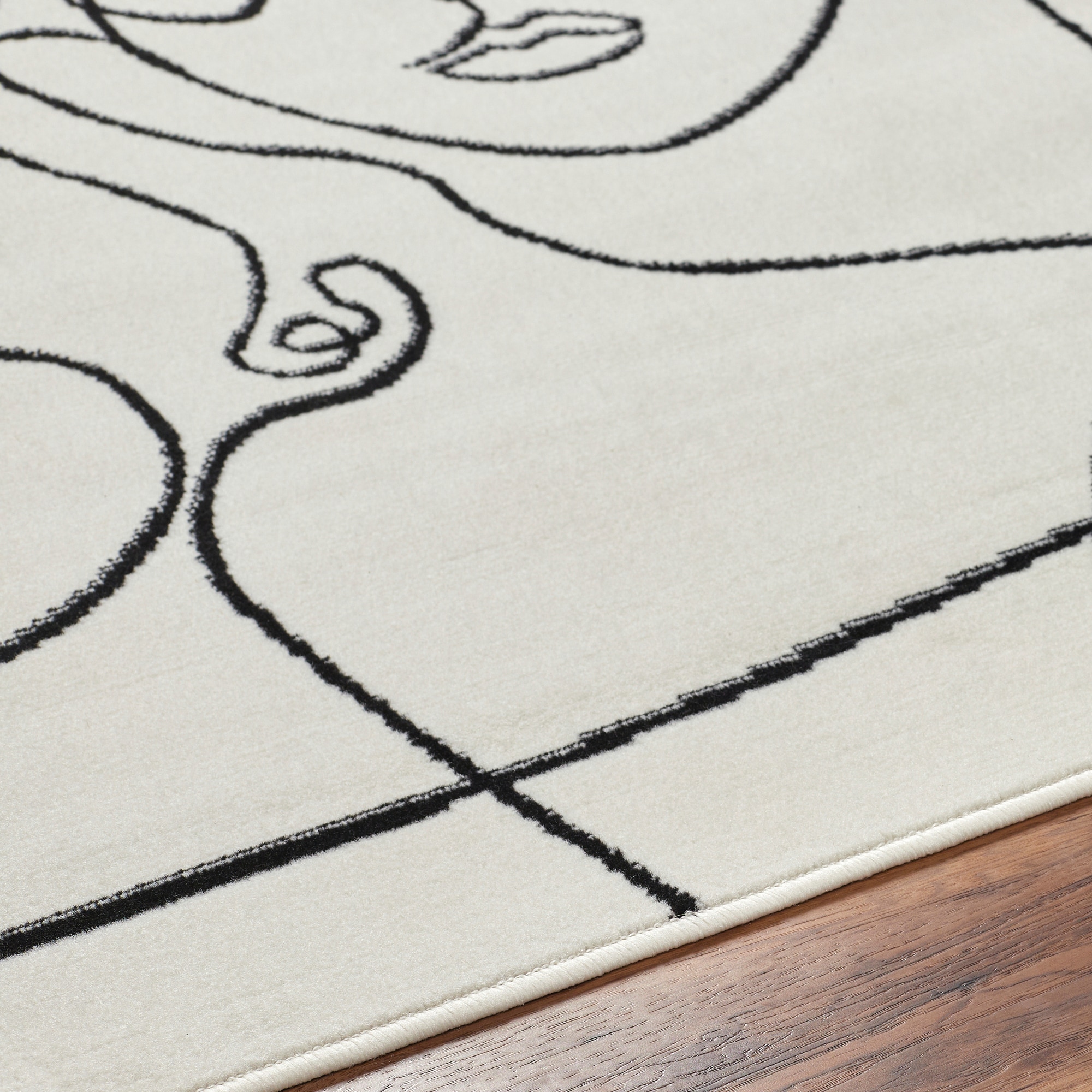 Modern Washable Gray Synthetic Area Rug 108"x79"