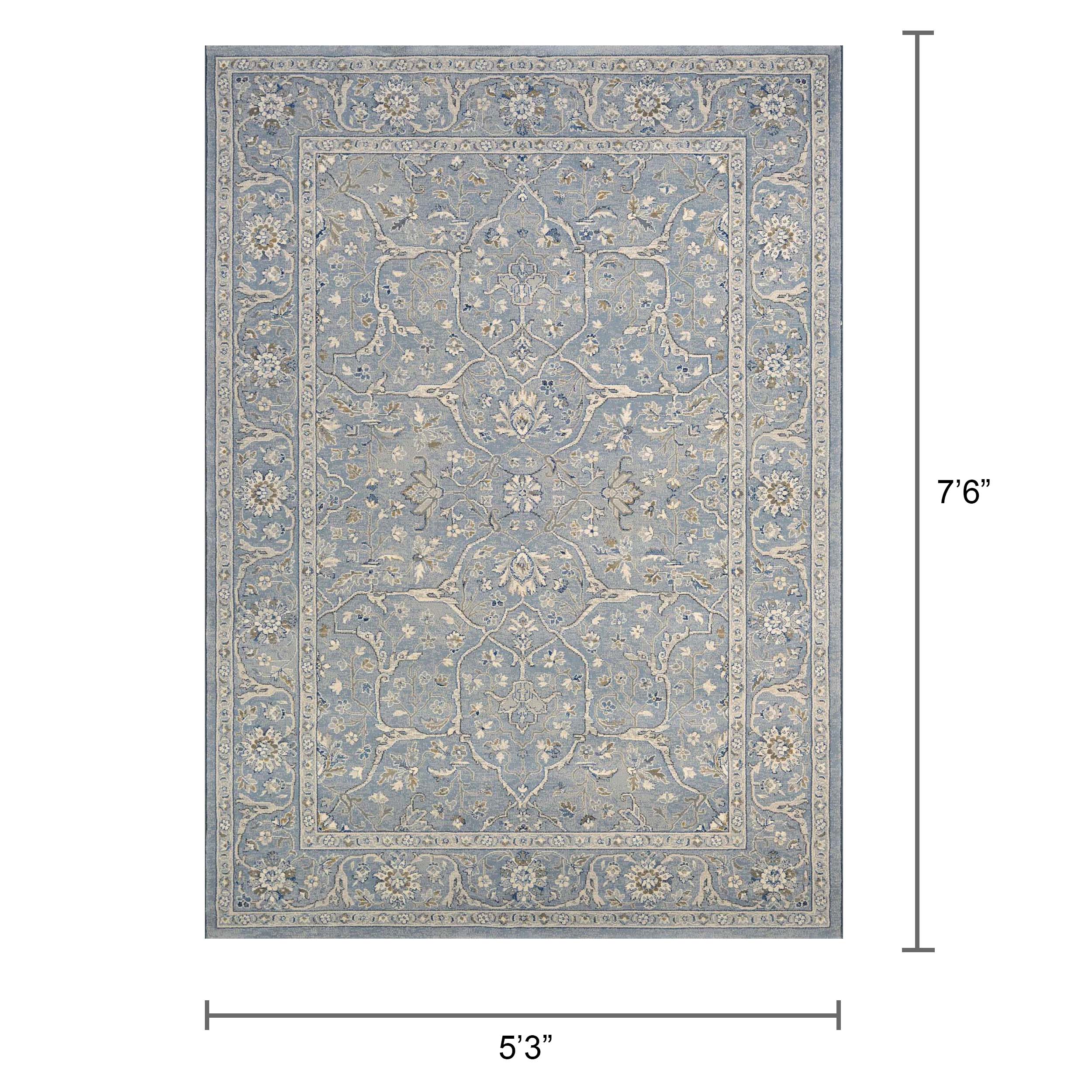 Couristan Sultan Treasures 5 x 7 Slate Blue Indoor Area Rug in the Rugs ...