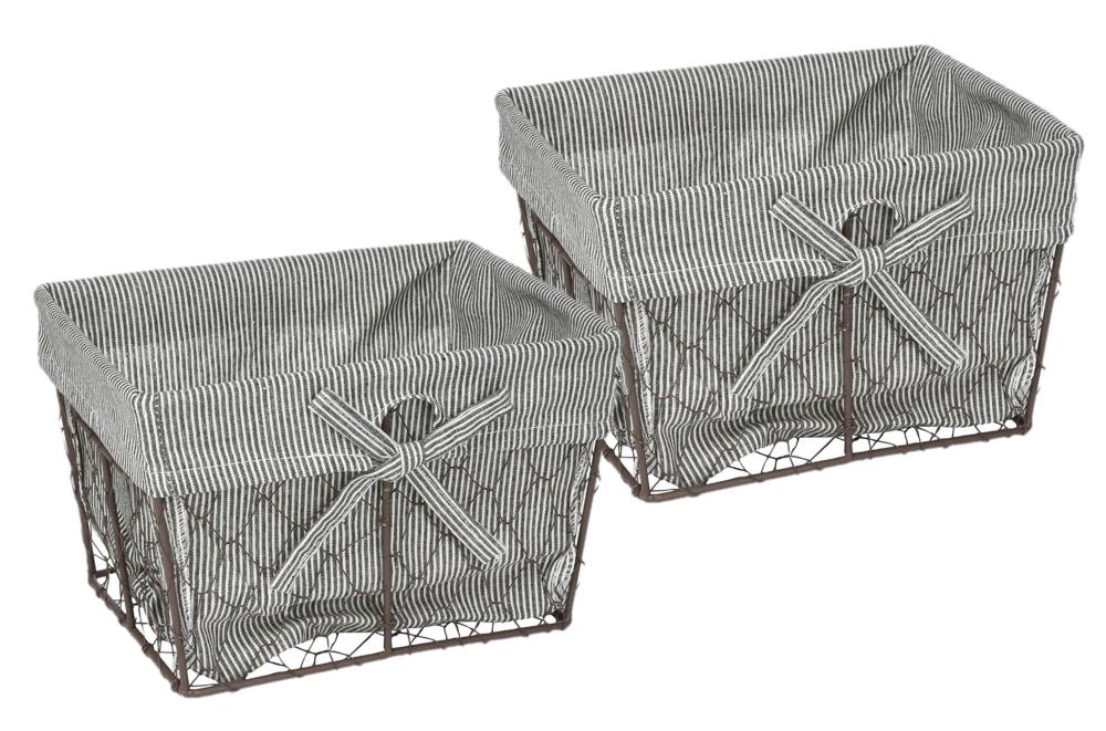 Sorbus Wire Basket Set for Organizing with Removable Fabric Liner