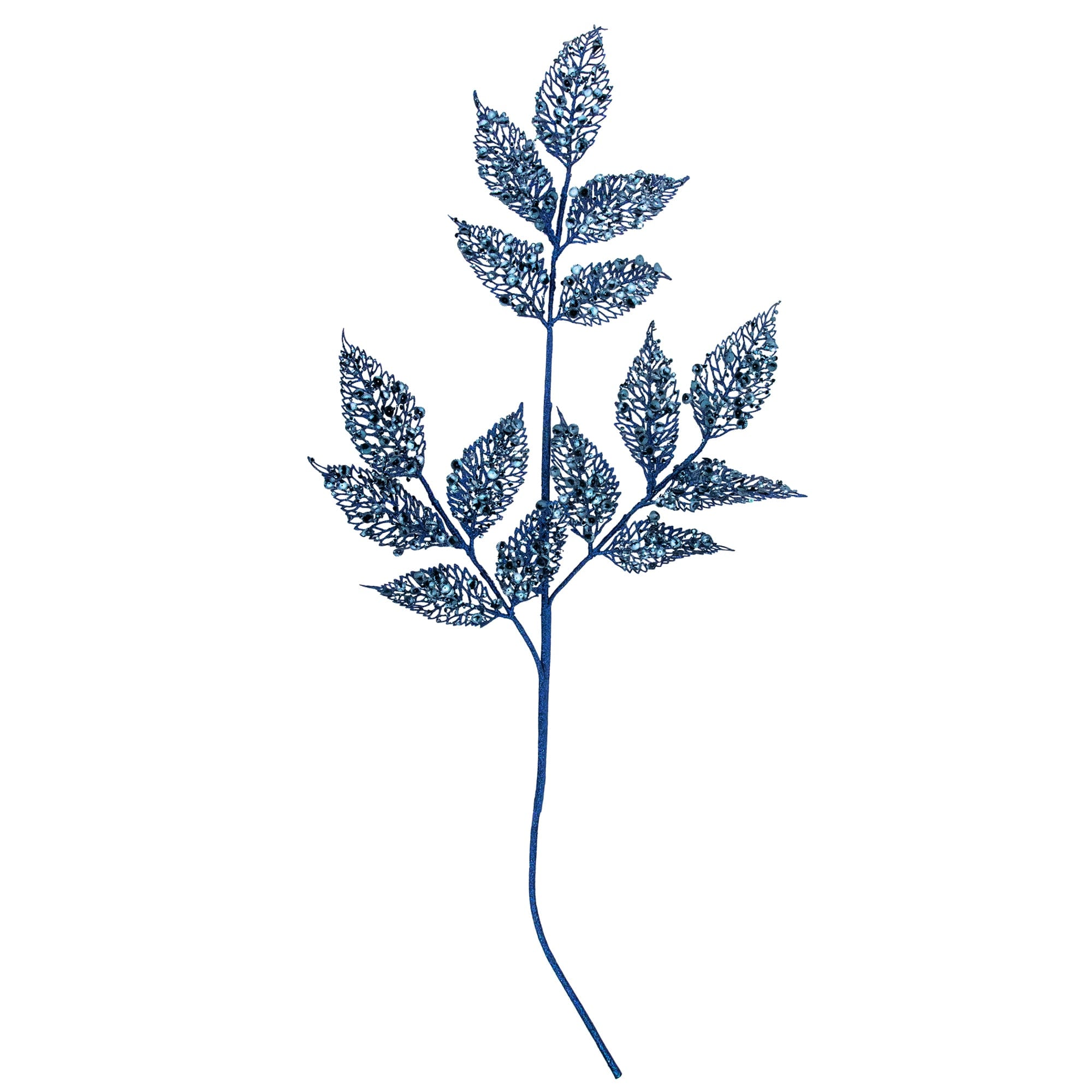 Northlight - 37 inch Glittered Blue Fern Christmas Spray
