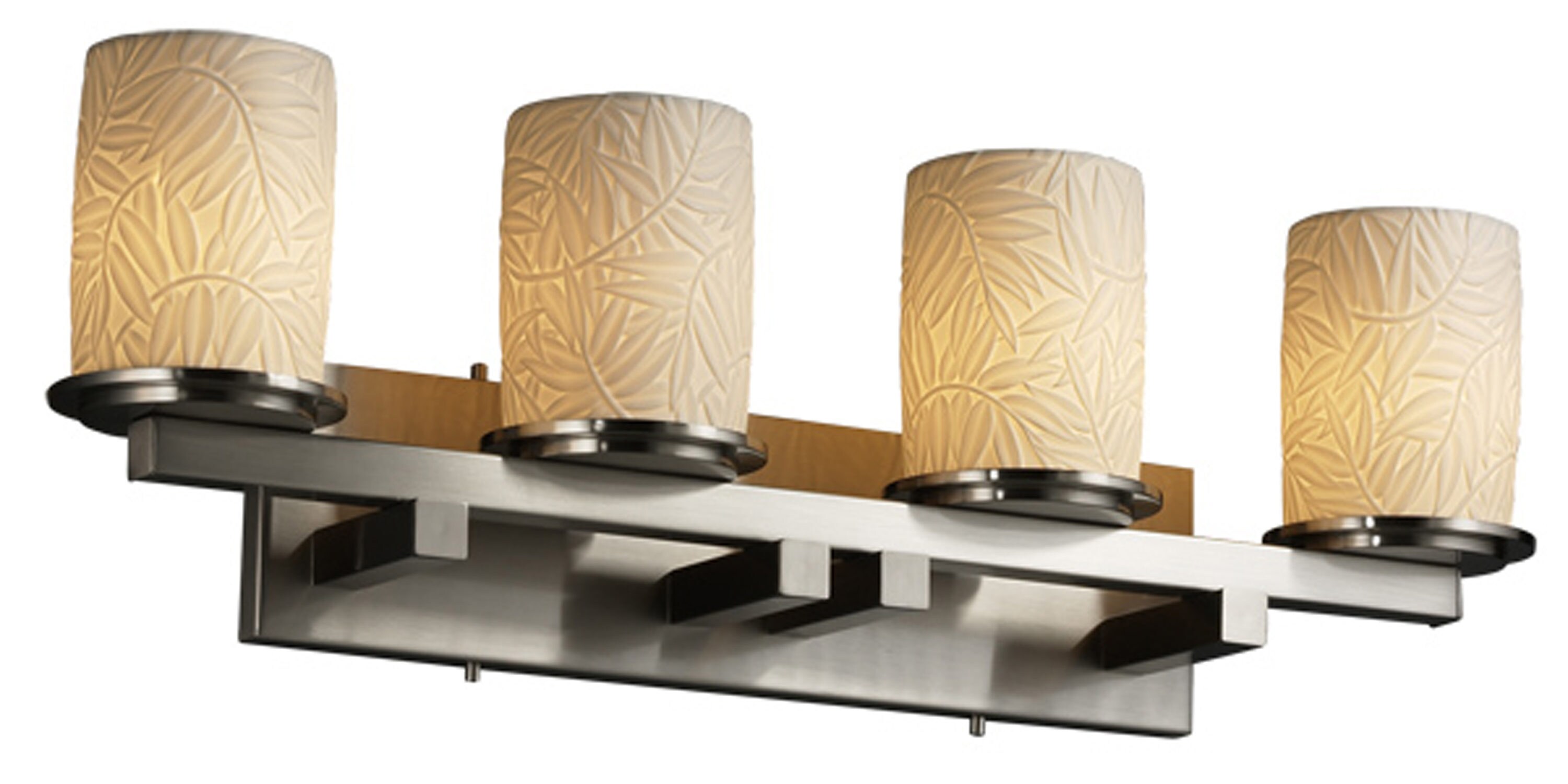 Justice Design Group POR-8774-10-BMBO-NC Limoges 29-in 4-Light Brushed Nickel Transitional Vanity Light