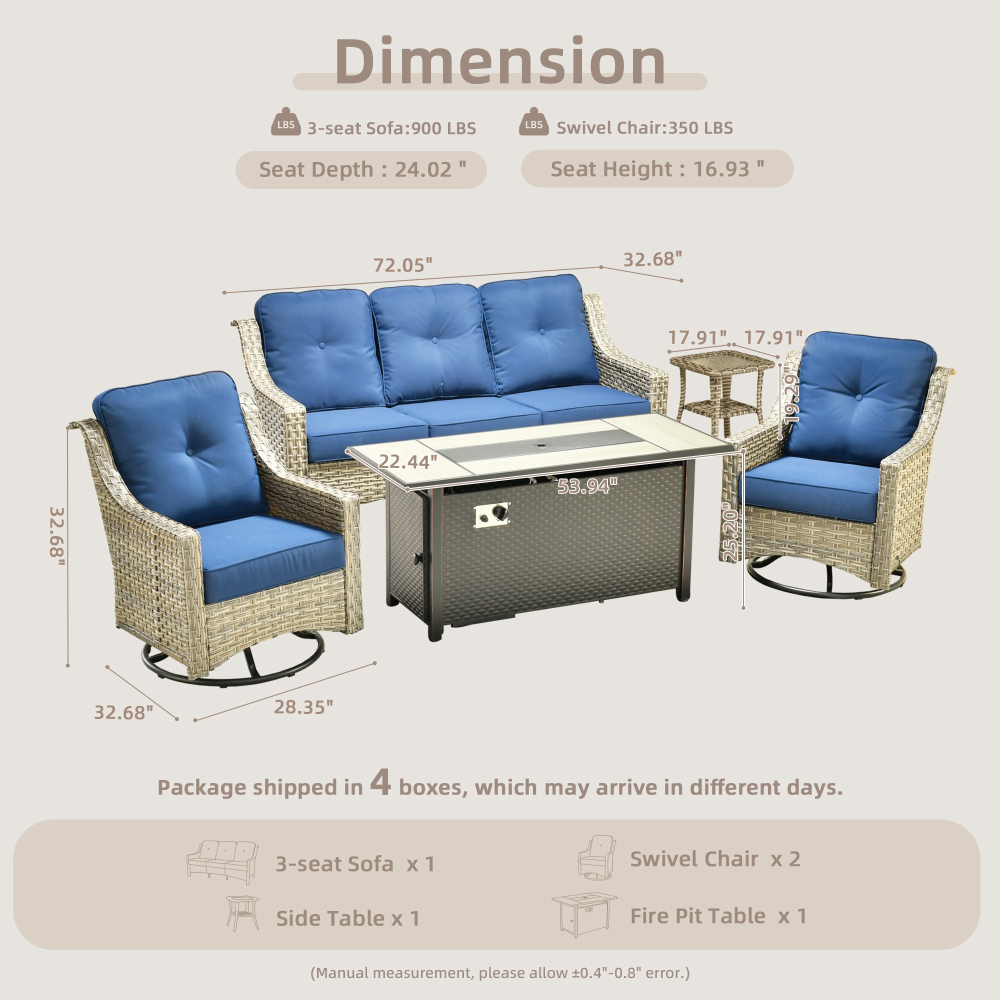 weaxty HMBCFP8503PADYZ5S7 Patio-Conversation-Sets - View #7