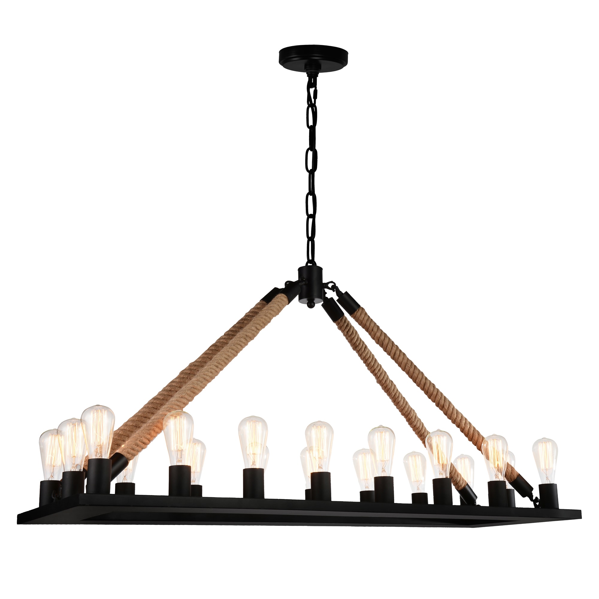 CWI Lighting 9671P49-18-RC-101 Ganges 18 -Light Black Rustic For Use in Bathrooms, Bedrooms, Dining Rooms, Foyers, Kitchens, Living Rooms Chandelier
