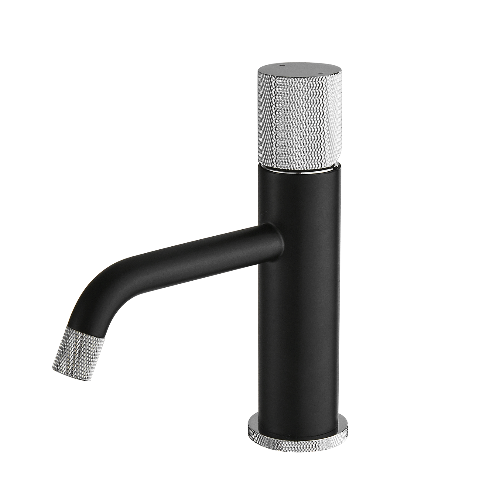 Damerin KT-ZF-13 Black+Silver No handle Deck-mount Kitchen Faucet ( Side Sprayer Included )