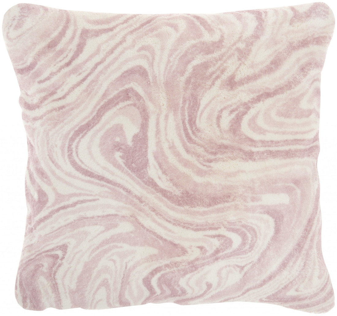 HomeRoots 4000385996 20-in x 20-in Pink and White Square Indoor Decorative Pillow