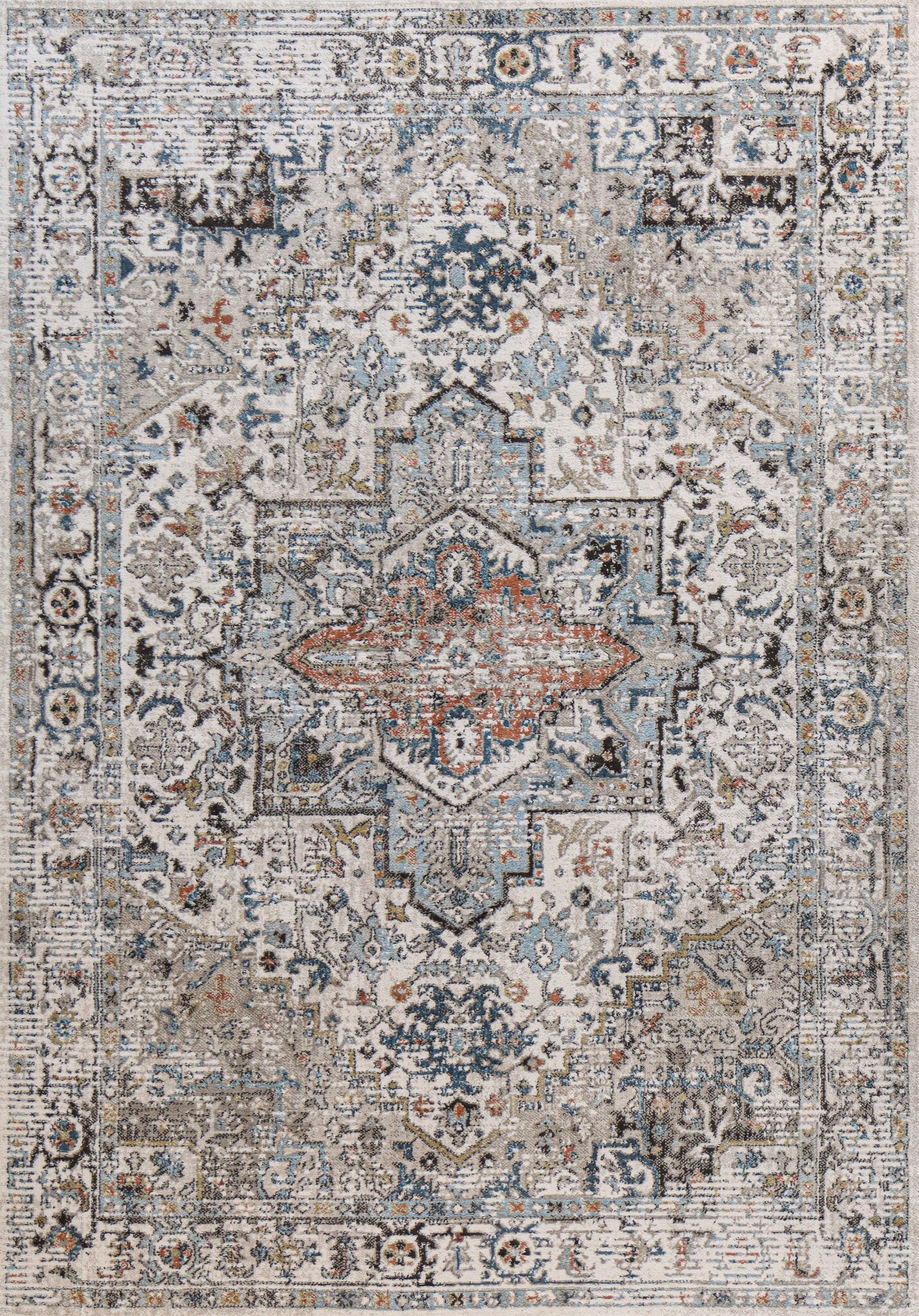 Bashian 649652320267 Ashland 5 x 8 (ft) Ivory Rectangular Indoor Geometric Area rug