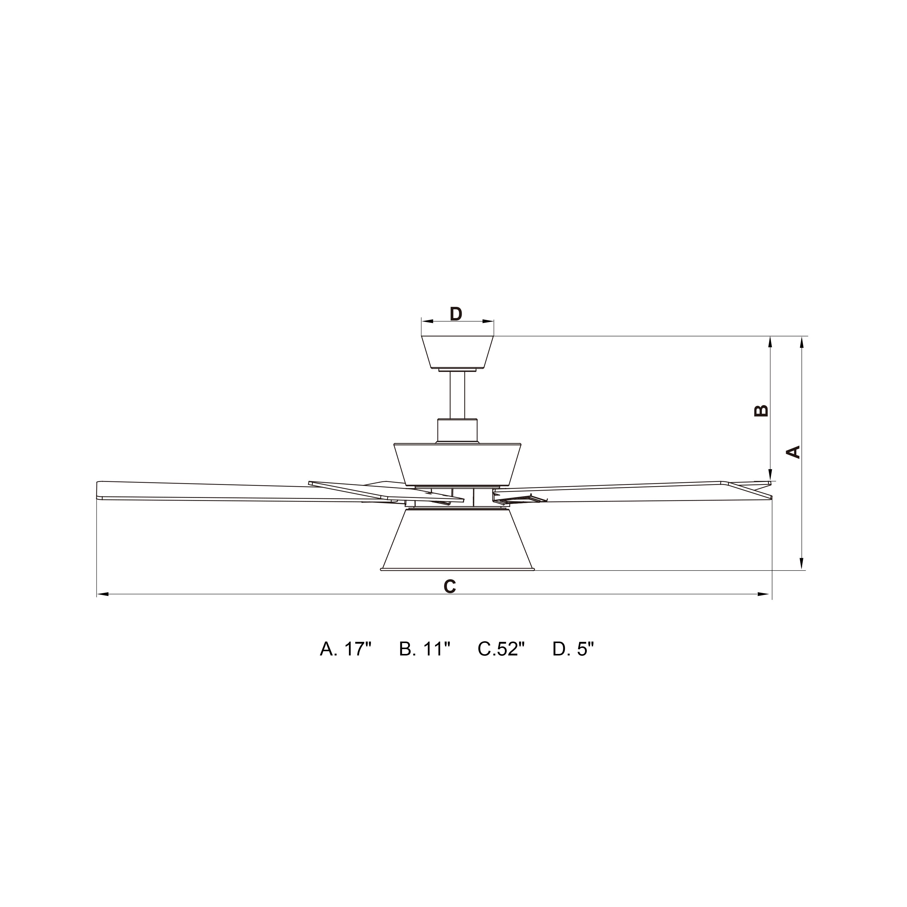 Cascadia Scottsdale 52in Black and Gold Indoor Ceiling Fan with Light
