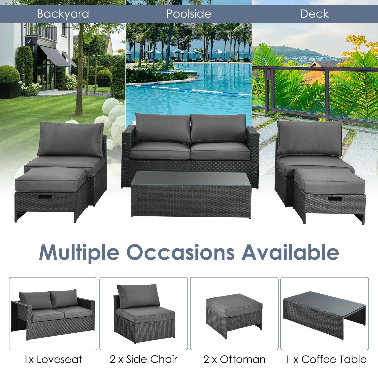 Forclover CTR-S00023 Patio-Conversation-Sets - View #3