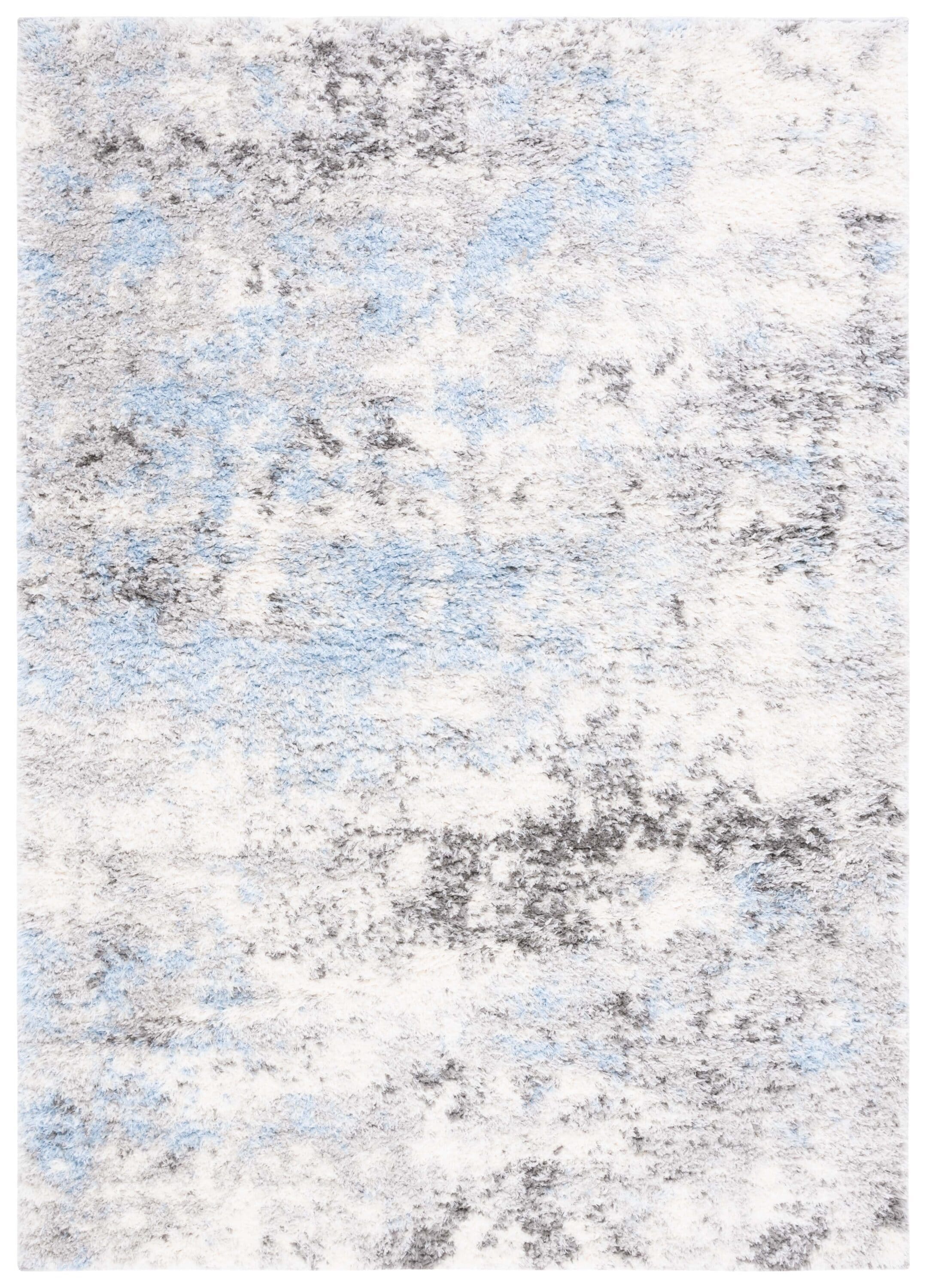 Safavieh LNS556F-8 8 x 10 (ft) Loomed Polyester Gray/Blue Ivory Rectangular Indoor Distressed/Overdyed Mid-Century Modern Area rug