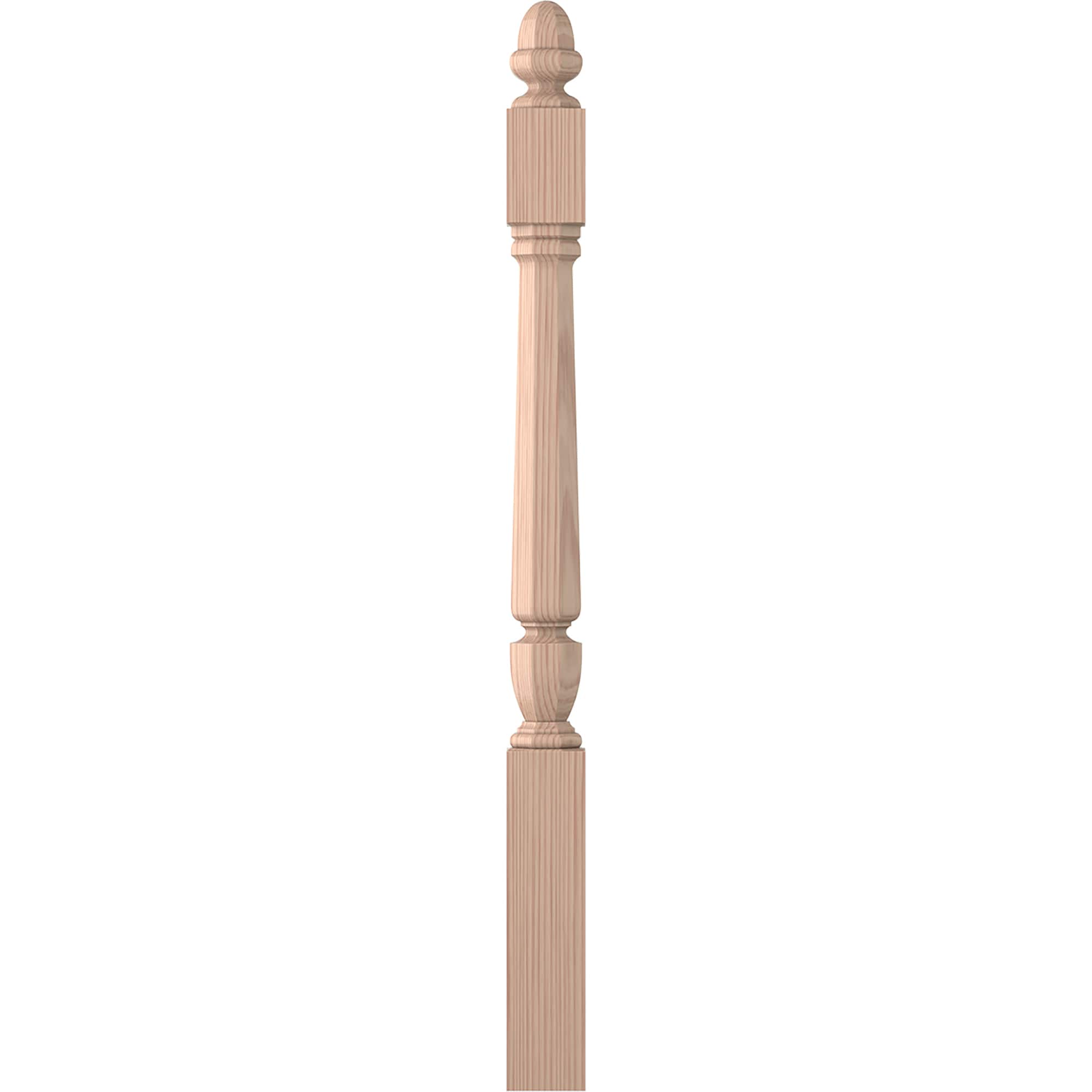 L.J. Smith Stair Systems LJP-30408-B Regent 3.5-in x 47.75-in Unfinished Beechwood Starting Stair Newel Post