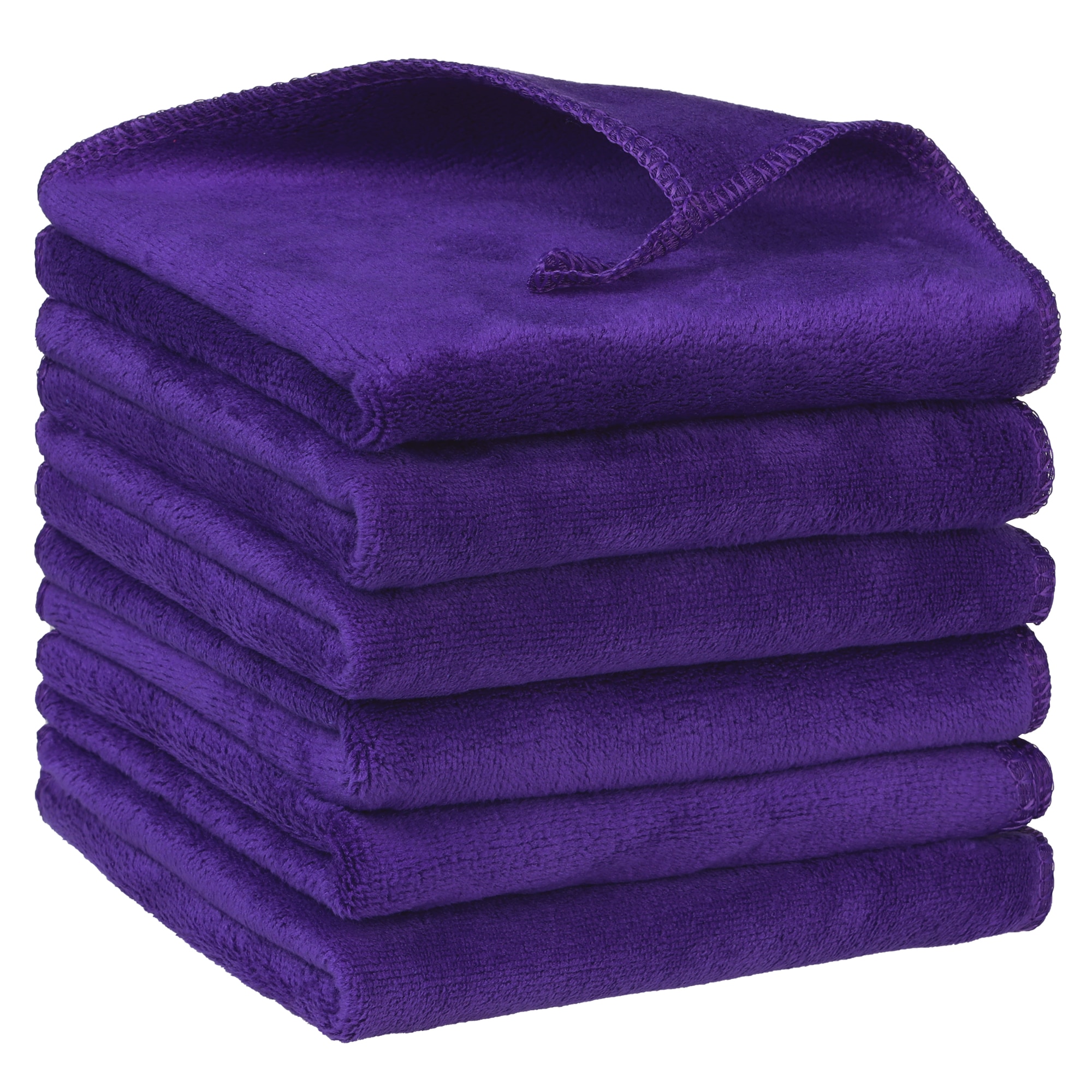 Unique Bargains Microfiber Kitchen Towels Thick Absorbent Dish Clothes Great for Household Chores Dishwashing Cleaning Hotel 12Inch x 12Inch 6 Pack Purple #S25123100UX2240
