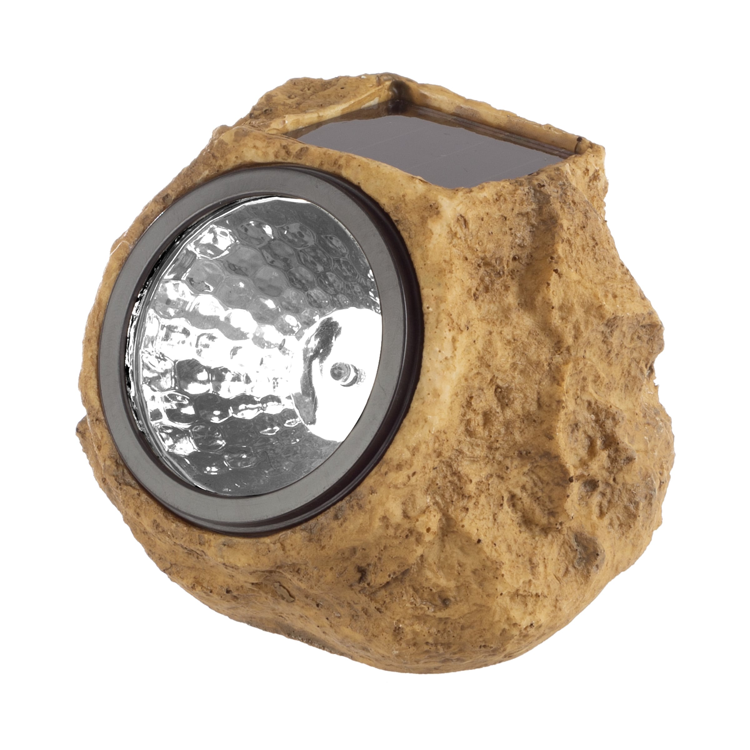 Brown Faux-Stone Solar LED Pathway Lights, 4-Pack