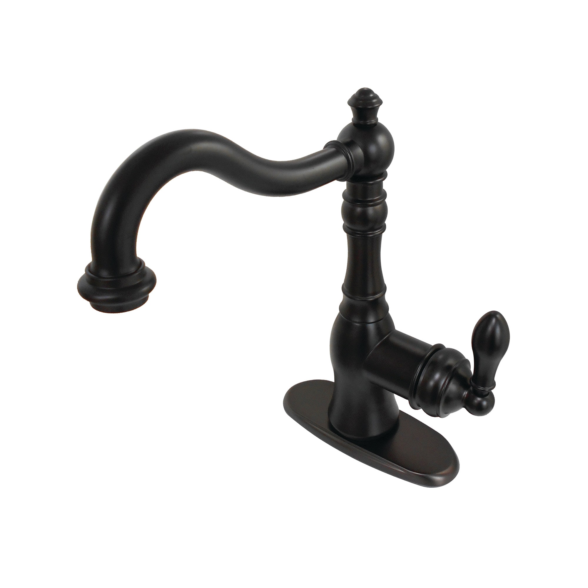 Kingston Brass WLGSY7735ACL American Classic Oil-rubbed bronze Single Handle Deck-mount Bar and Prep Kitchen Faucet ( Deck Plate Included )