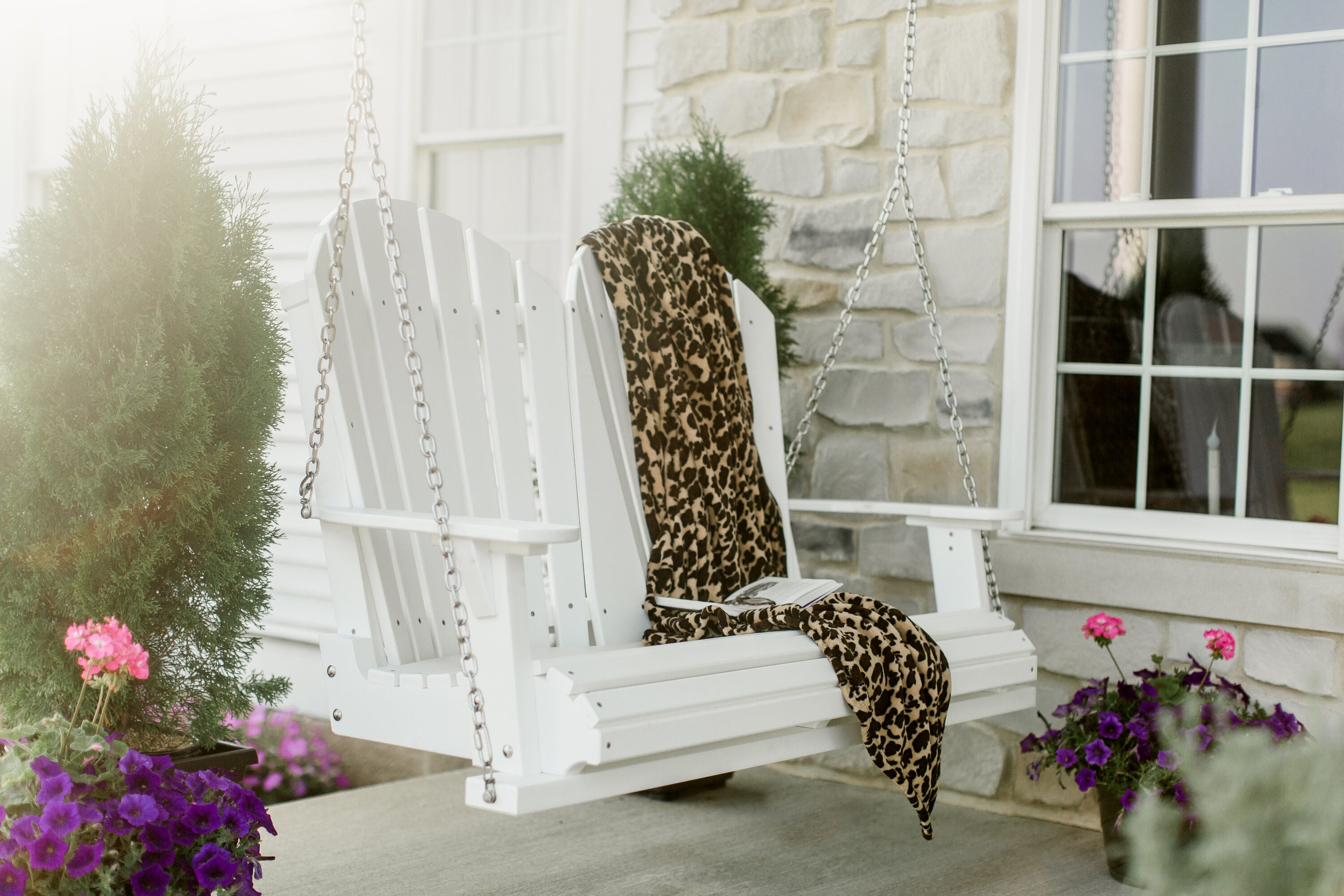 Aruba Blue HDPE 2-Person Outdoor Porch Swing