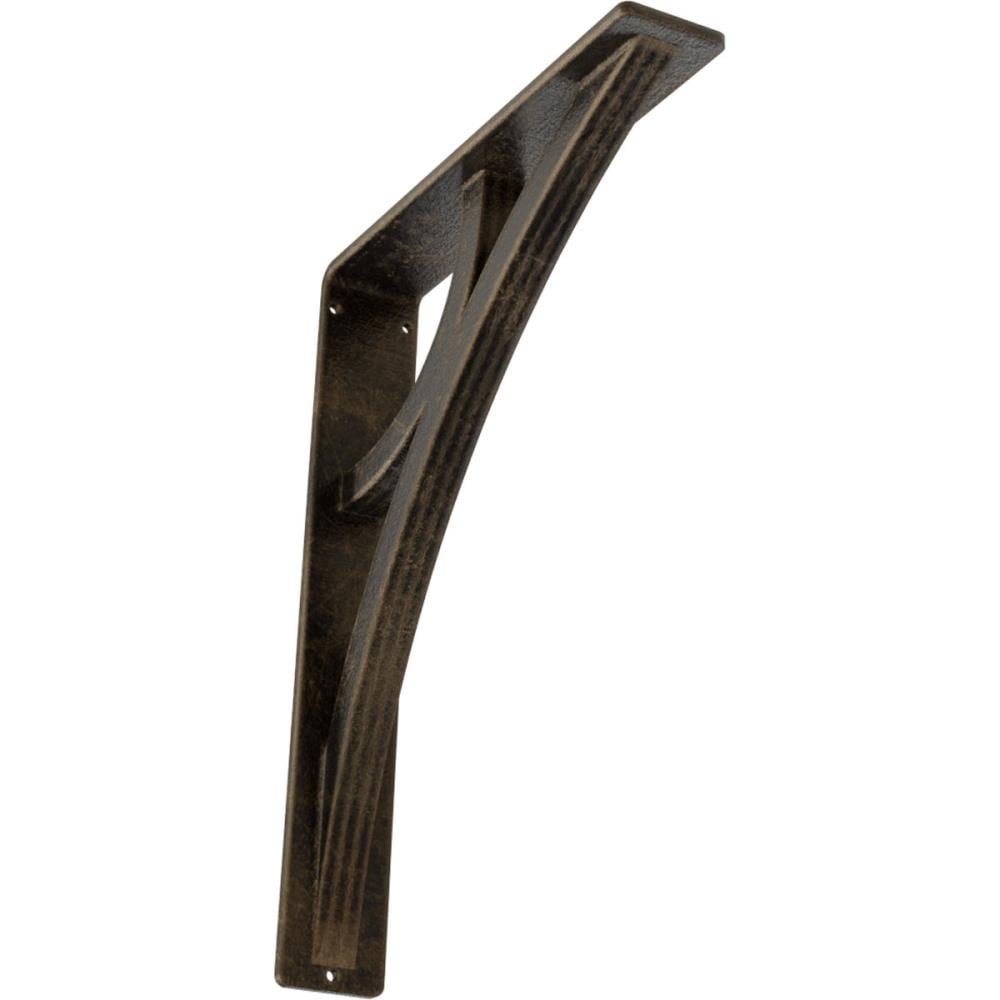 Ekena Millwork BKTM02X10X12TGLAPG Galveston 10-in x 2-in x 12-in Antique gold Wrought iron Mounting bracket
