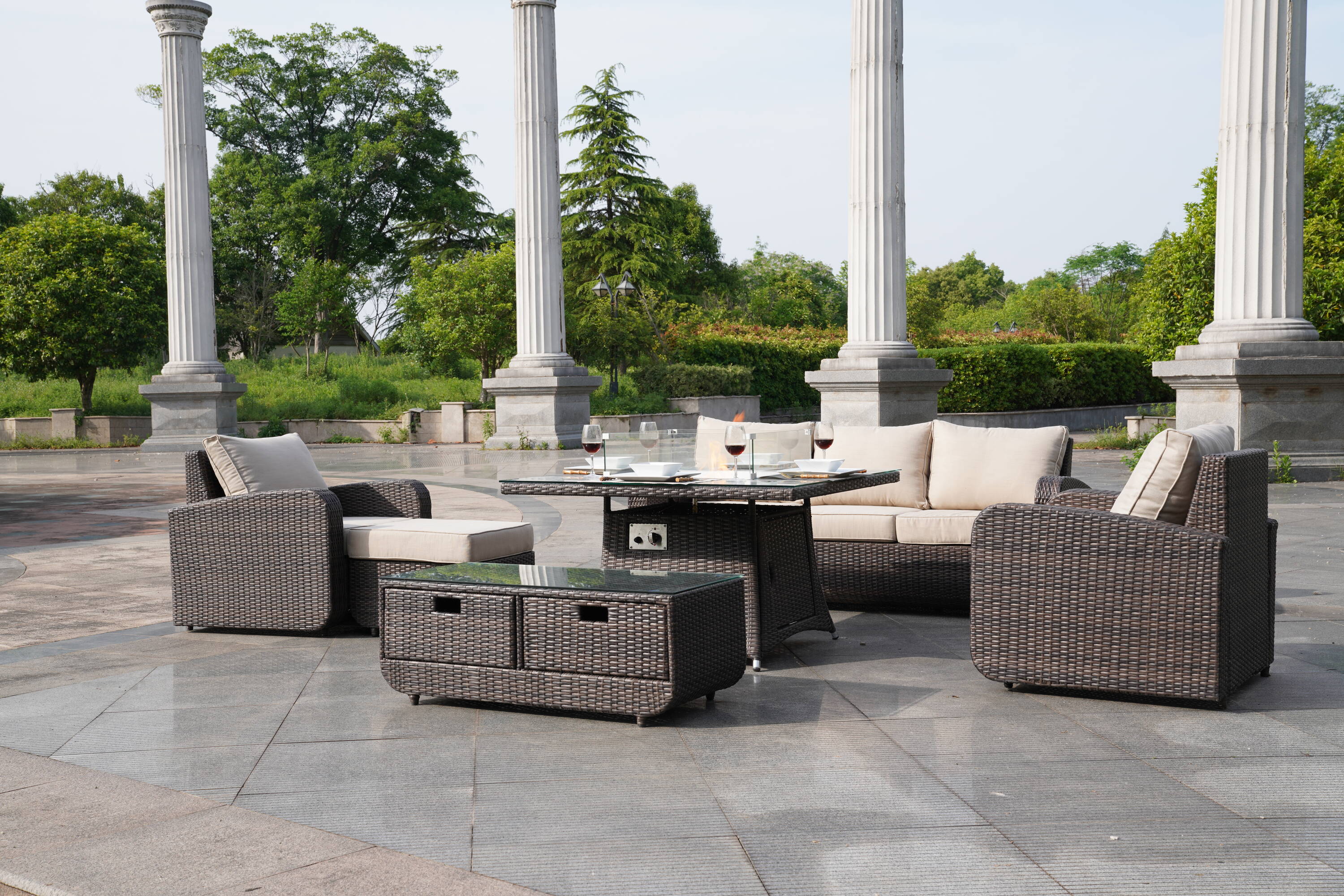 Direct Wicker DWG-1104&1515-BR Patio-Dining-Sets - View #2
