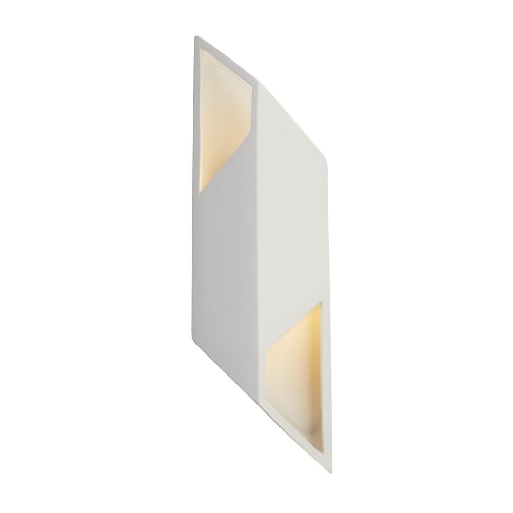 Justice Design Group CER-5845-BIS Ambiance 5.5-in W 1 -Light White Transitional Integrated LED Wall Sconce