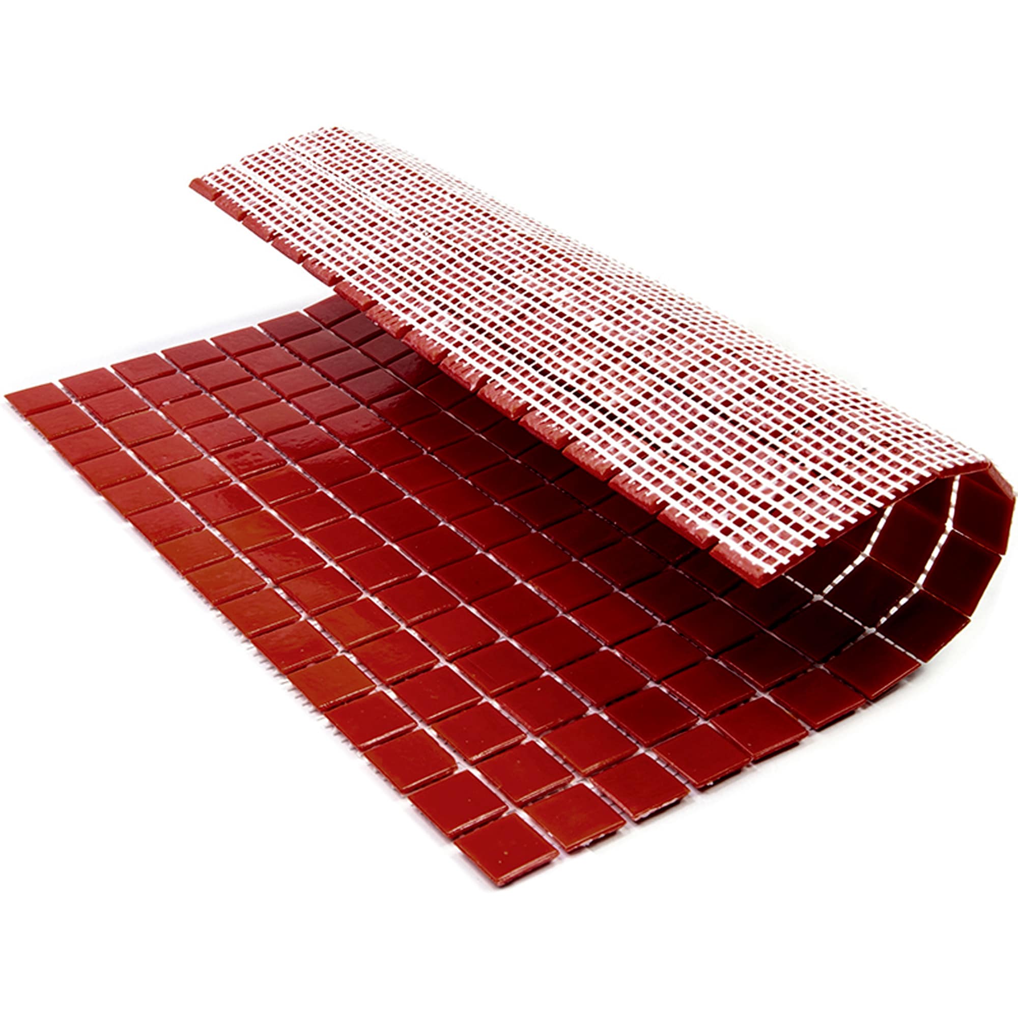 Candy Red 12" x 12" Iridescent Glass Mosaic Tile