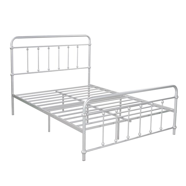 Casainc Metal Platform Bed Silver Full, Full Size Steel Platform Bed Frame
