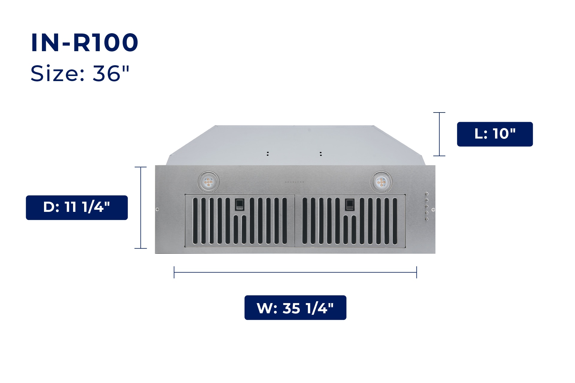 Hauslane IN-R100SS-36 Undercabinet-Range-Hoods - View #9