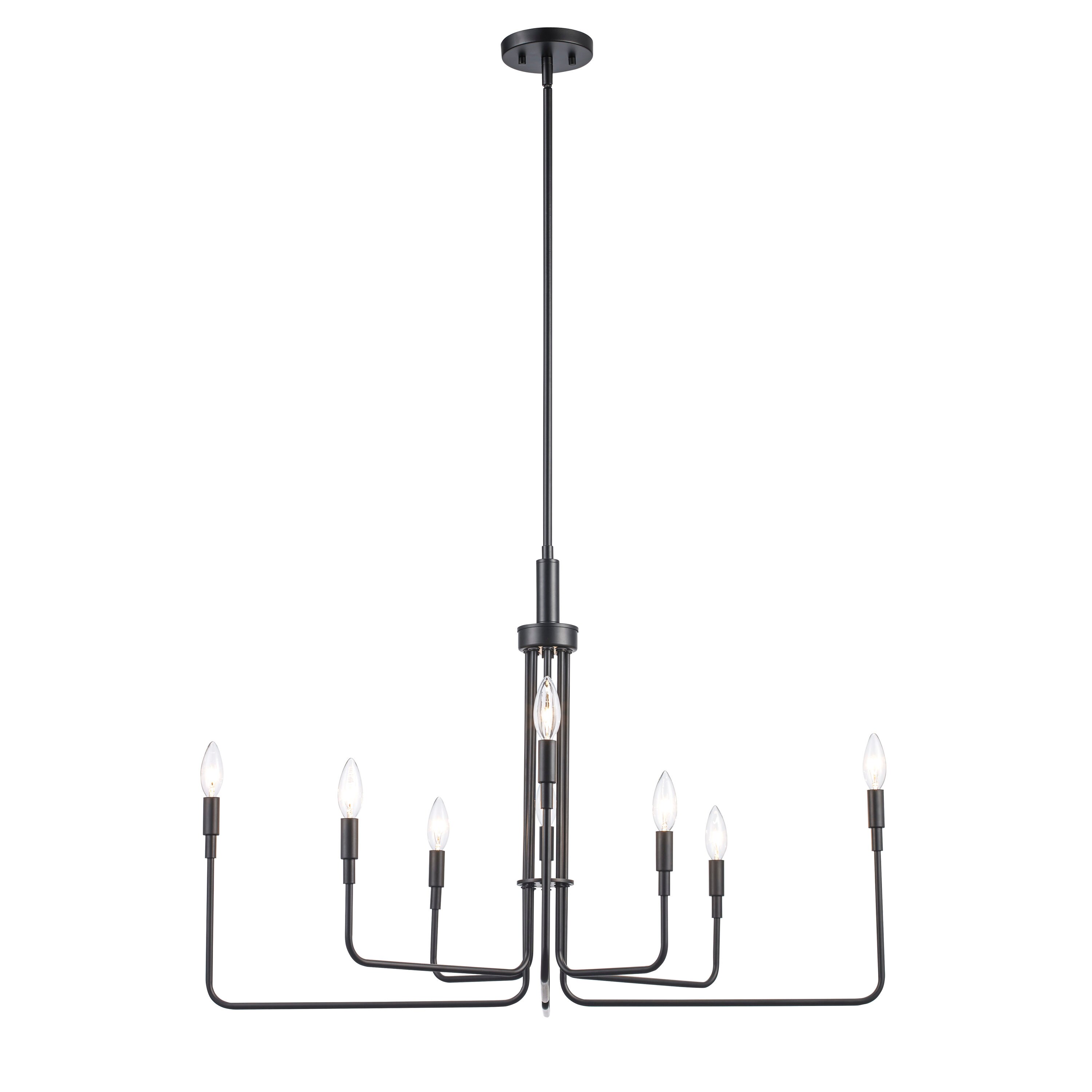 Trans Globe 11318 BK Charlotte, 8-Light, Transitional, Candle Bulb-Style, Black Chandelier