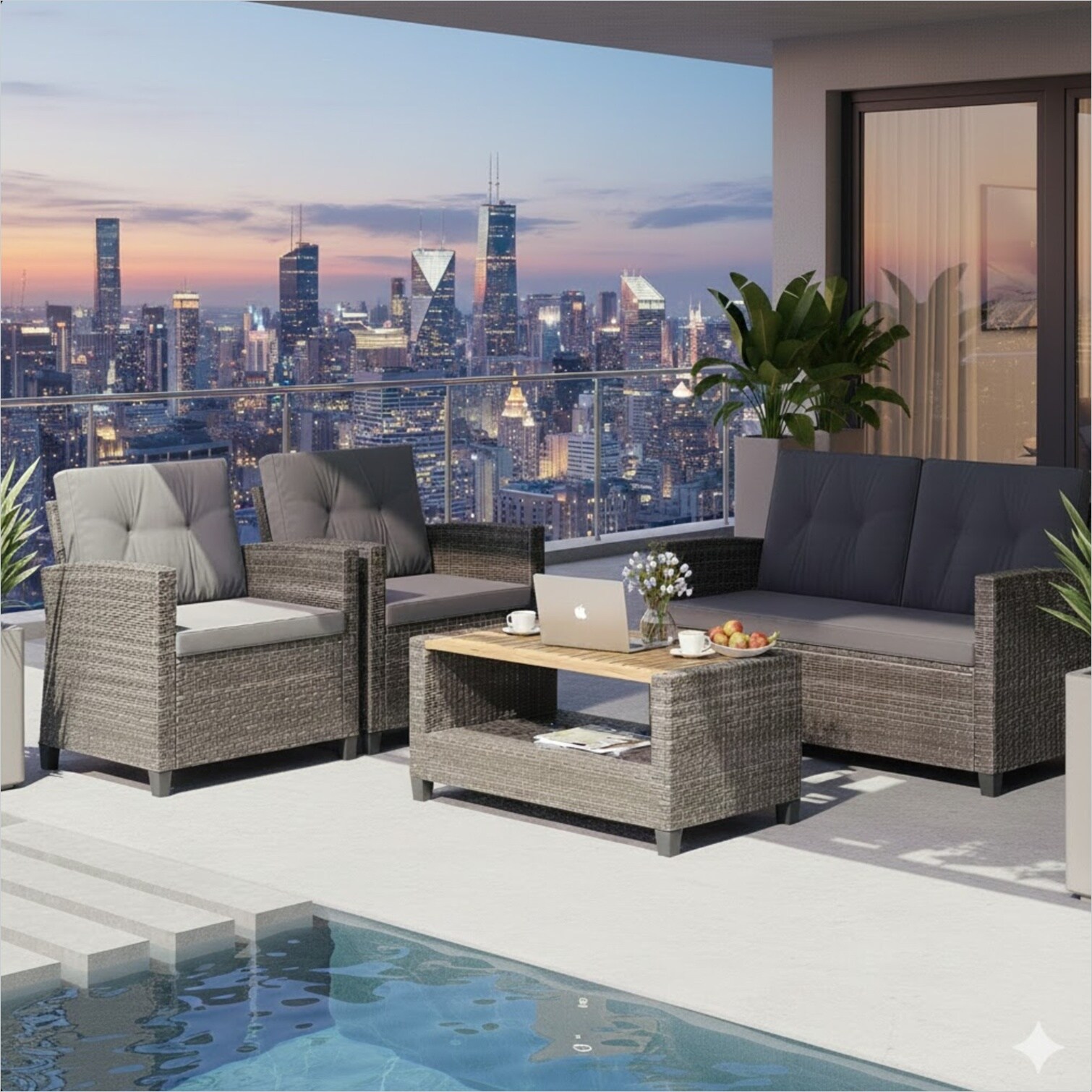 Watnature KCJJ9I5NFIPD Patio-Conversation-Sets - View #4
