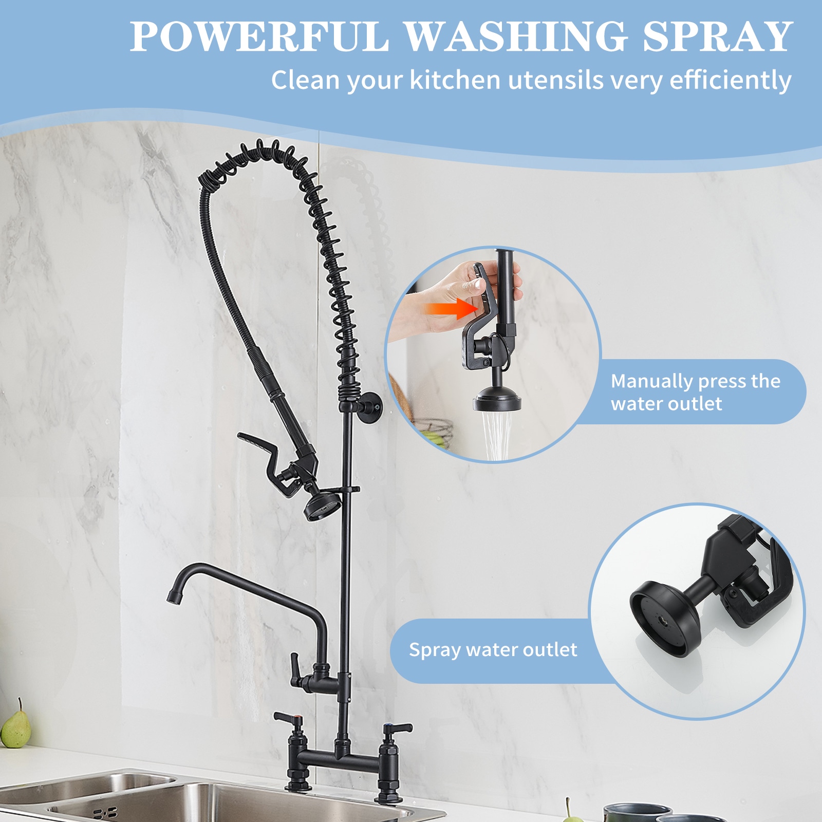 BWE A-94262H-BLACK Kitchen-Faucets - View #2