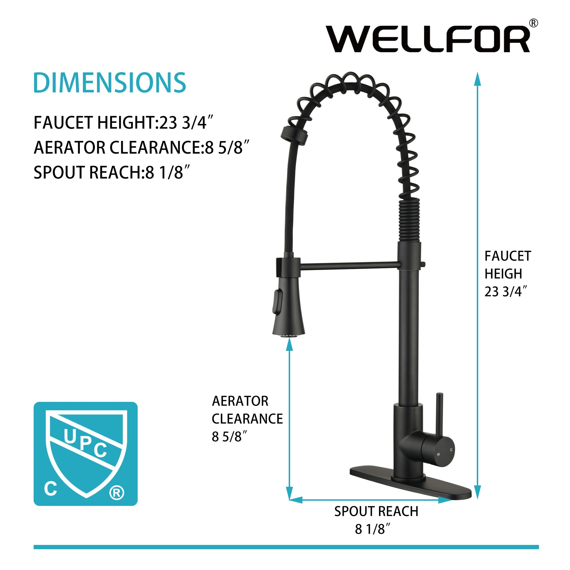 WELLFOR QJ-K-113111BC Kitchen-Faucets - View #2