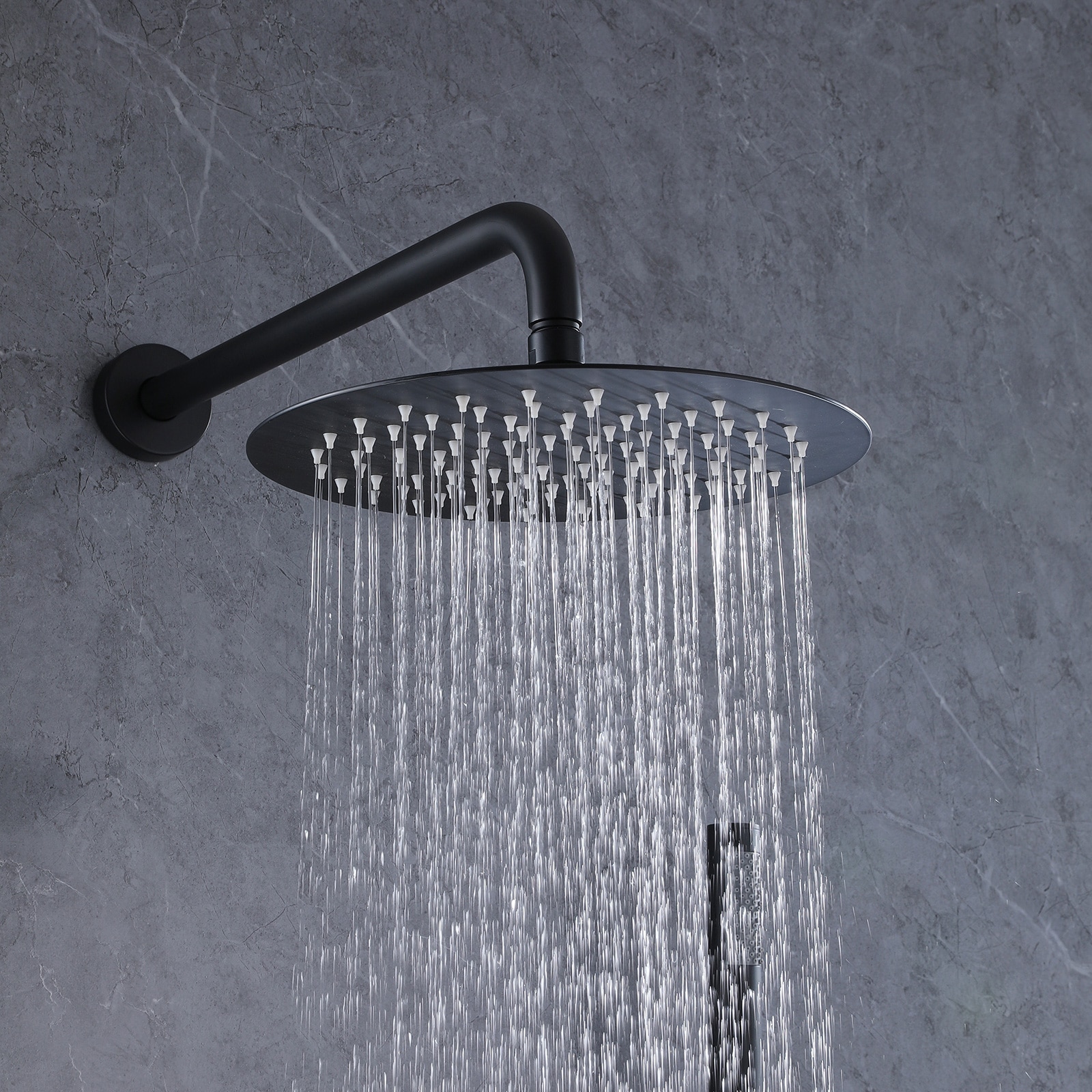 BWE A-98002 Shower Faucet Matte Black 1-handle Multi-function 10-in ...