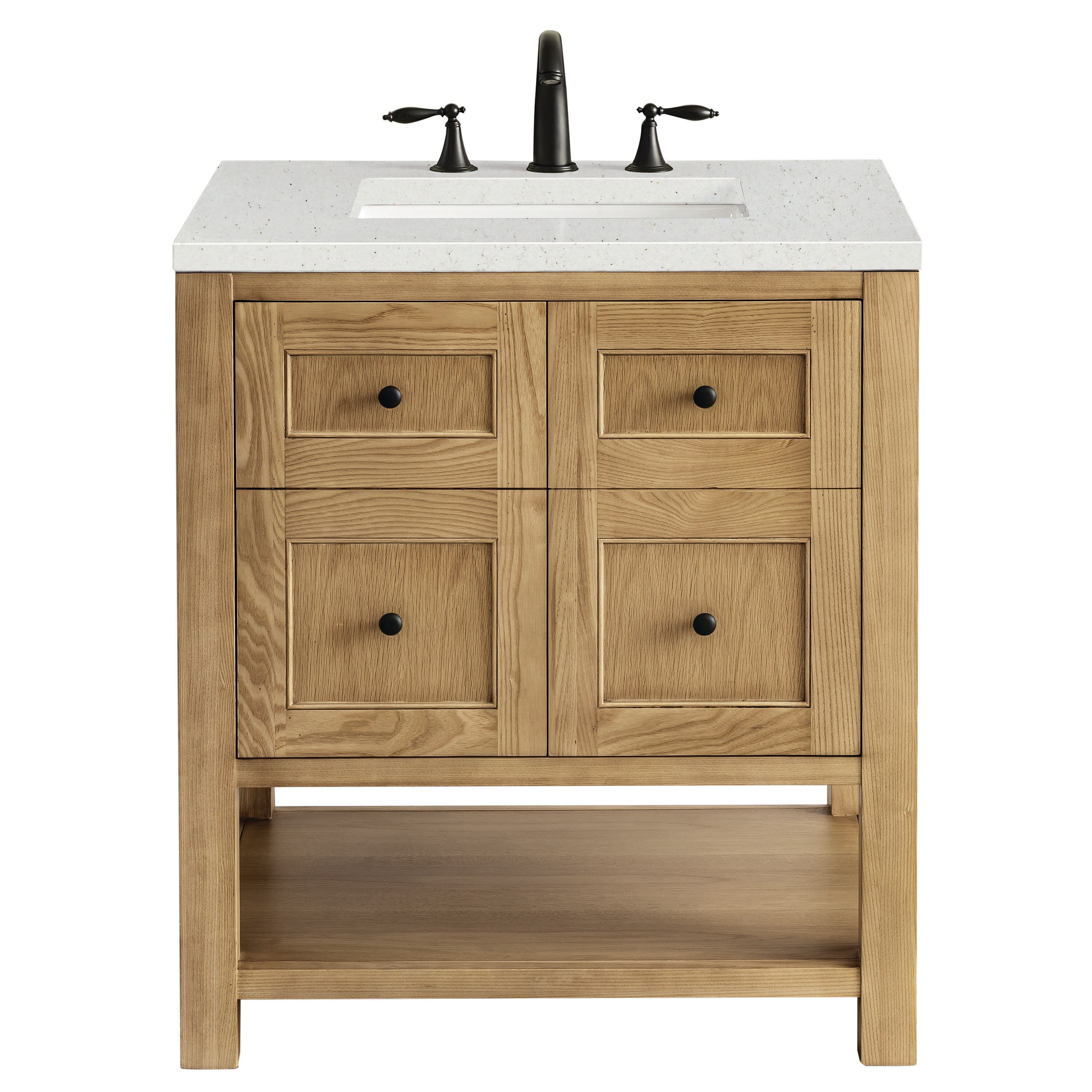 James Martin Vanities 330-V30-LNO-3LDL Breckenridge 30-in Light Natural Oak Undermount Single Sink Bathroom Vanity with Lime Delight Quartz Top