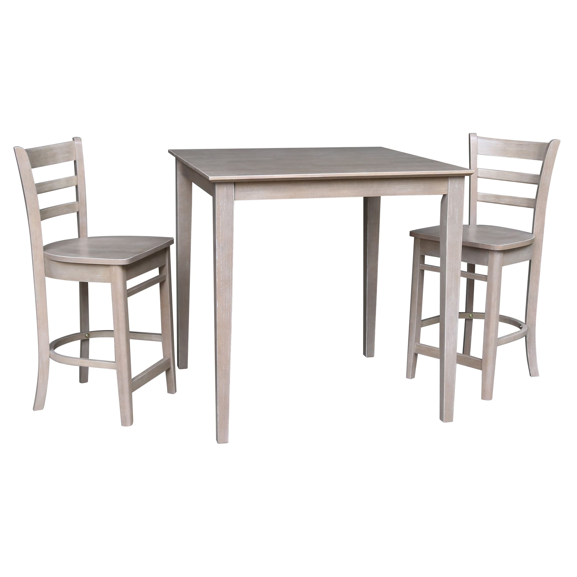 International Concepts K09-3636-S6172-2 Washed gray taupe Traditional Dining Room Set with Square Table ( Seats 2 )