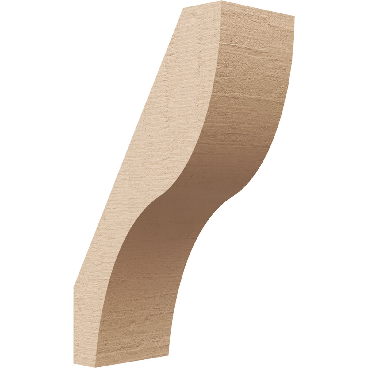 Ekena Millwork BRCUR03X06X10GNVRCPR 3-in x 10-in x 6-in Primed Urethane Geneva Rough Cedar Woodgrain TimberThane KneeBrace