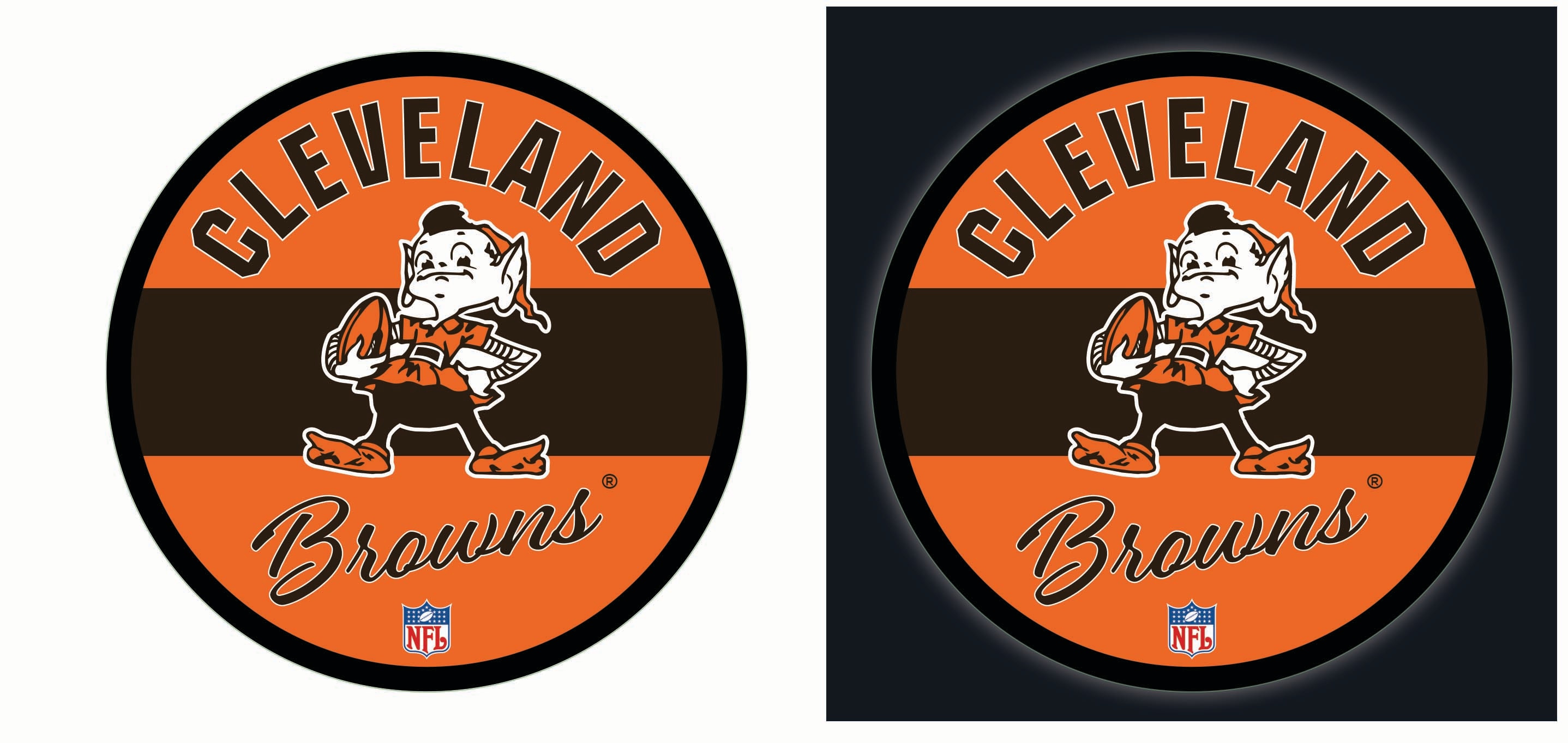 Evergreen 8LED3807RDV Cleveland Browns 23-Inches W x 23-Inches H Acrylic Sports Wall Phrases Wall accent