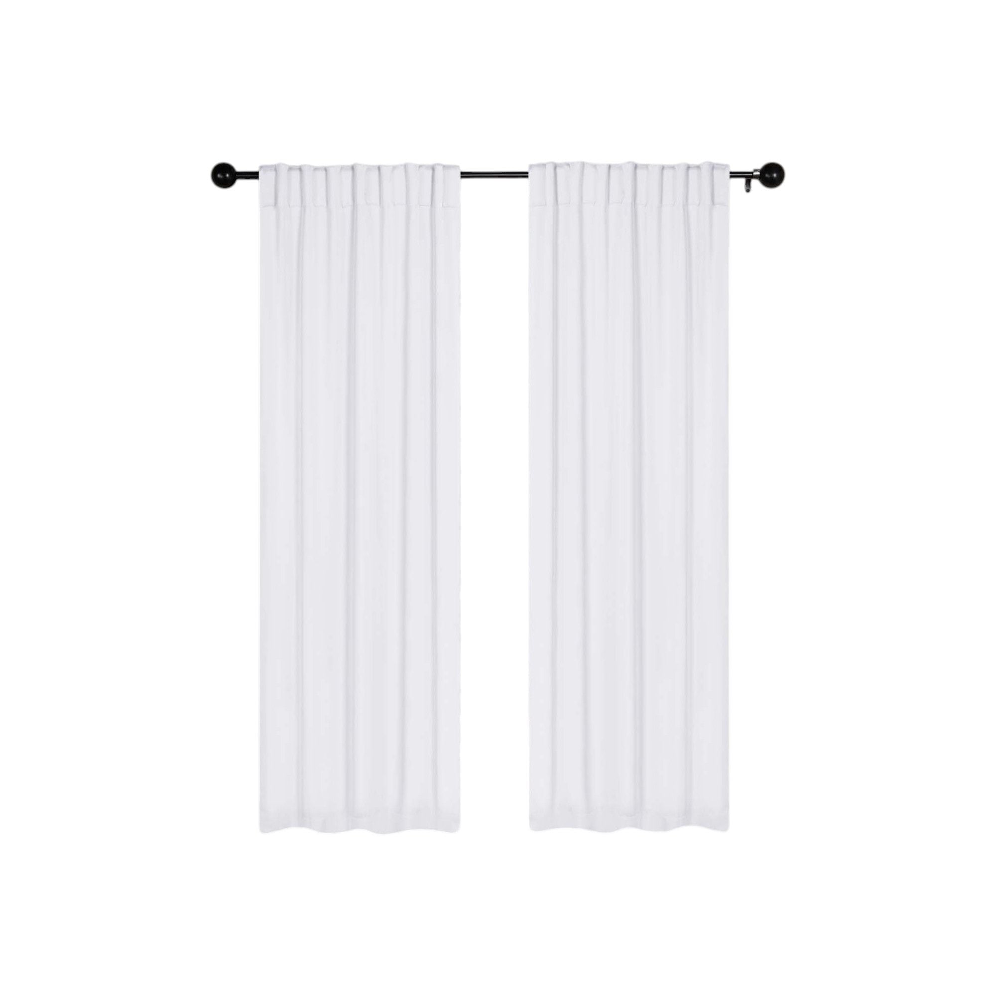 Slickblue 84/63-in Bedroom Solid Room Darkening Thermal Lined Back Tab Window Curtain Panels Set of 2 Multiple Color Options