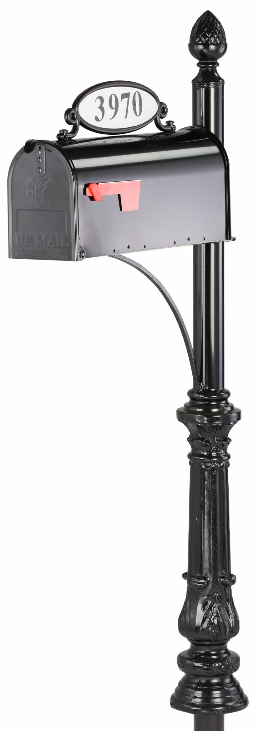 Vandalet Mailbox Co 5-ft Steel Mailbox Post with Mounting Board, Gloss Black Finish M-73 Sansujyuku sansujyuku.com