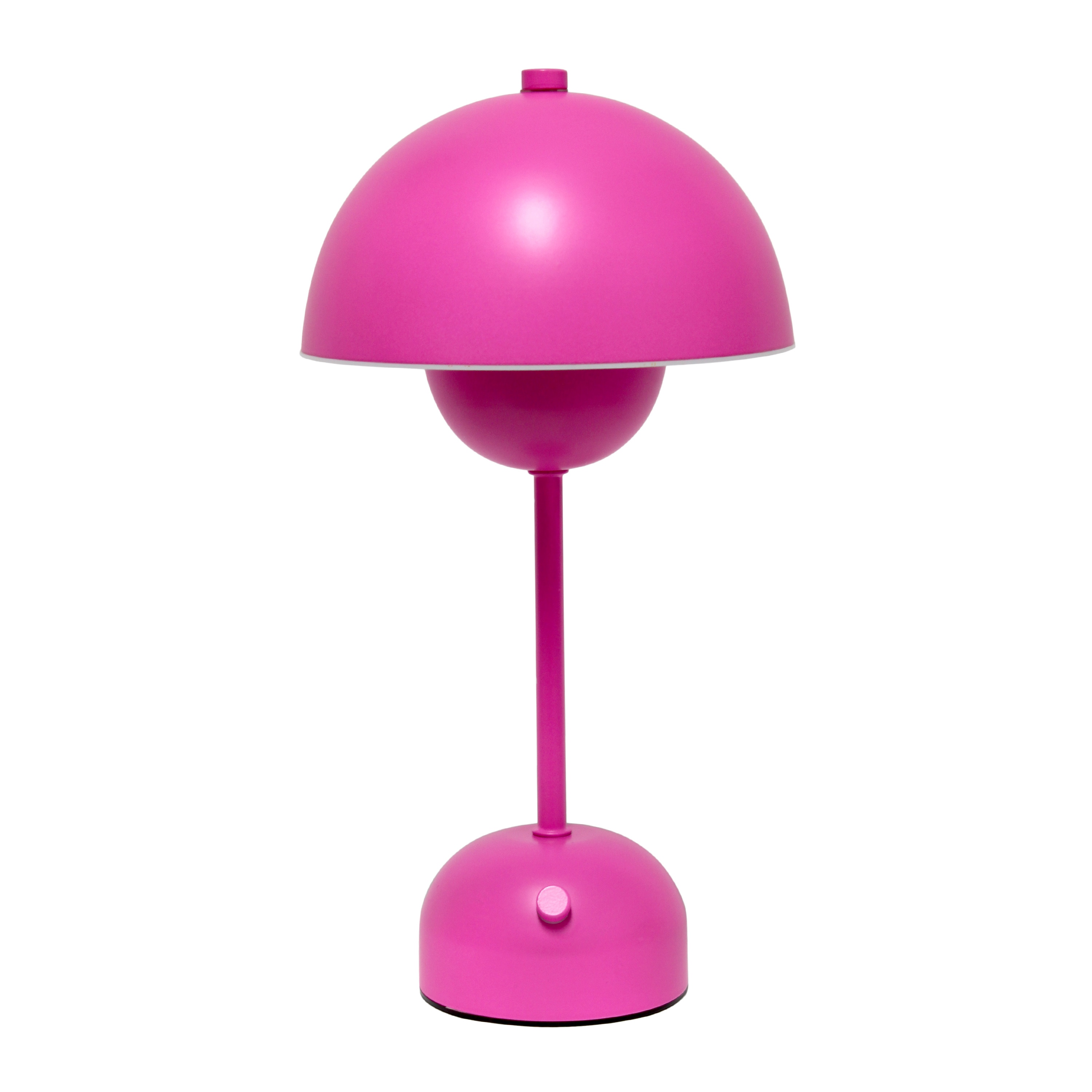 Simple Designs LD1069-HPK Mushroom Magic 11.8-in Hot Pink Touch Standard Desk Lamp with Metal Shade
