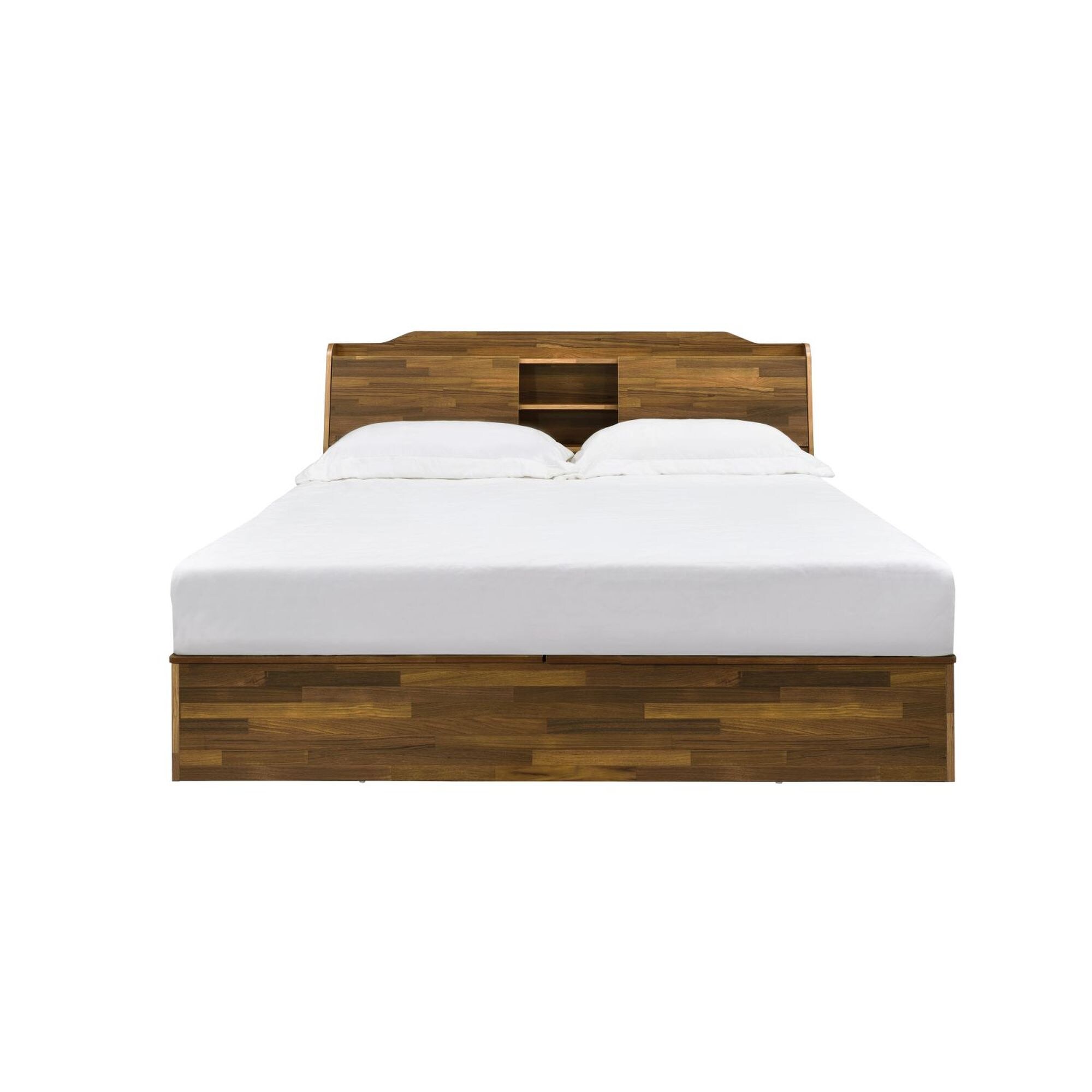 JASMODER BD00542Q Walnut Queen Composite Platform Bed