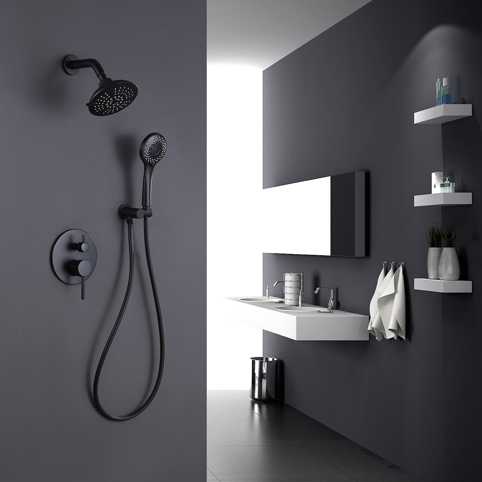 WELLFOR W10-65SSMB Showerhead-Bar-Panels - View #3