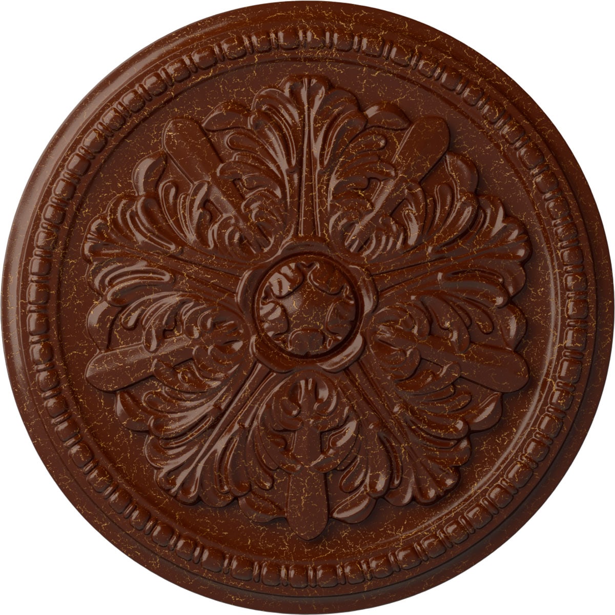 Ekena Millwork CM16SWBMC Swindon 16.875-in W x 16.875-in L Painted Burnished Mahogany Crackle Polyurethane Whole Ceiling Medallion