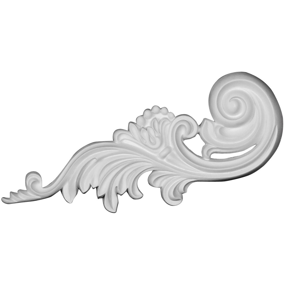 Ekena Millwork ONL12X05X01ME-L Medway Scroll, Left 11.875-Inches W x 4.875-Inches H Primed Applique