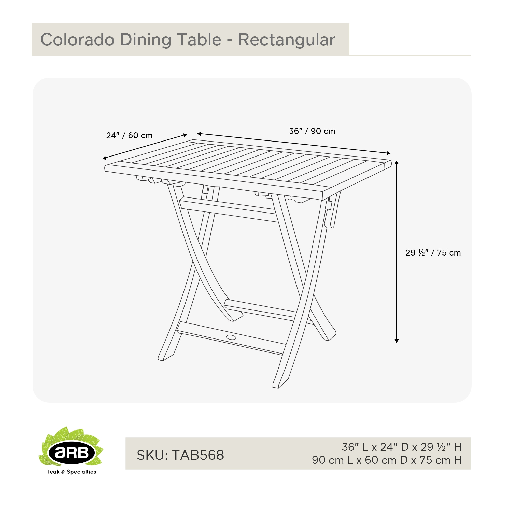 ARB Teak & Specialties TAB568 Patio-Tables - View #12