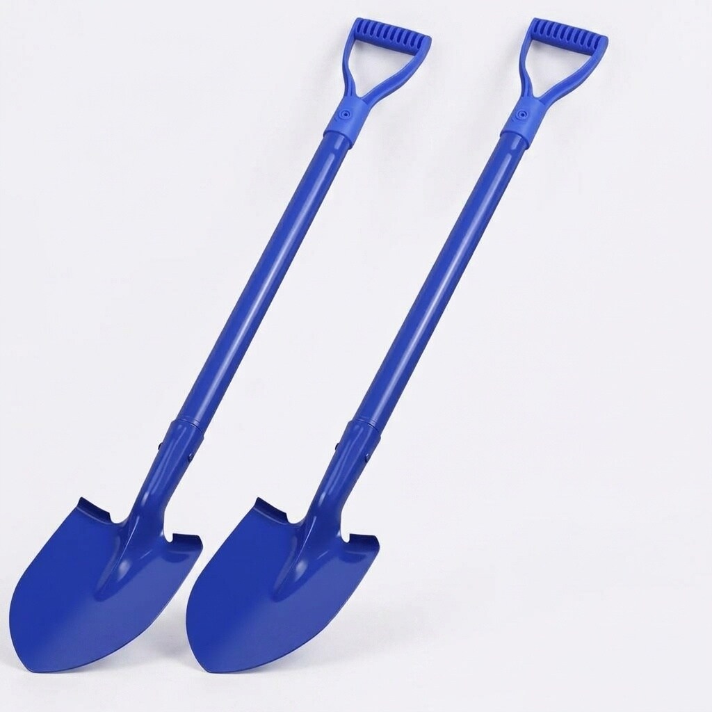 Etokfoks -  27 in Aluminum Handle Steel Blade Shovel D Grip Mini Spade for Digging Beach Sand Cam...