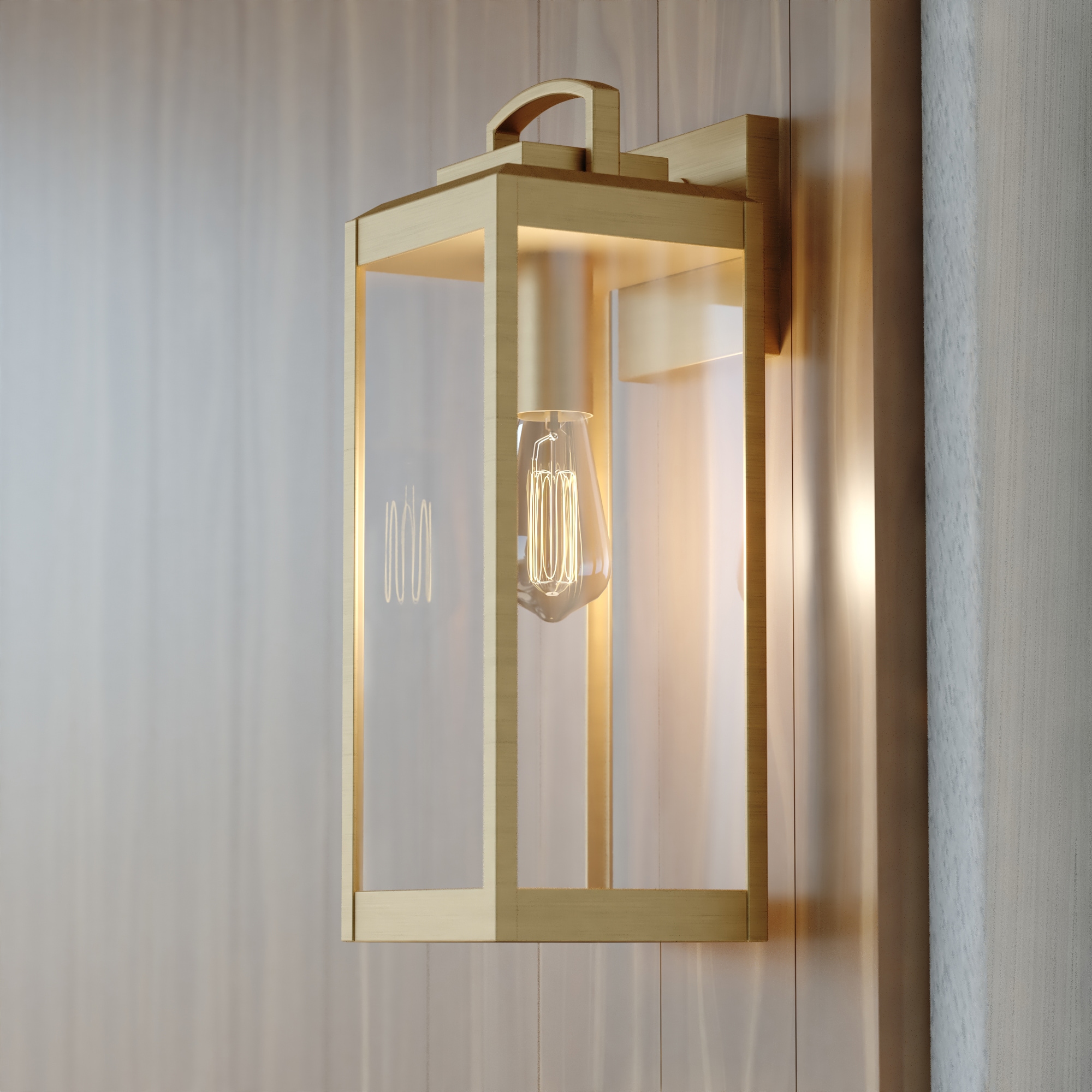 Cascadia T0707 Kinzie 1 -Light 16.75-in H Antique Gold Hardwired Dusk to Dawn Outdoor Wall Light