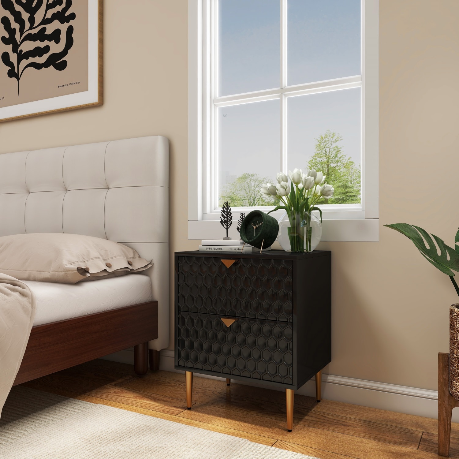 Mondawe MO-JH-013-BK 19.69-in W Black Accent Cabinet
