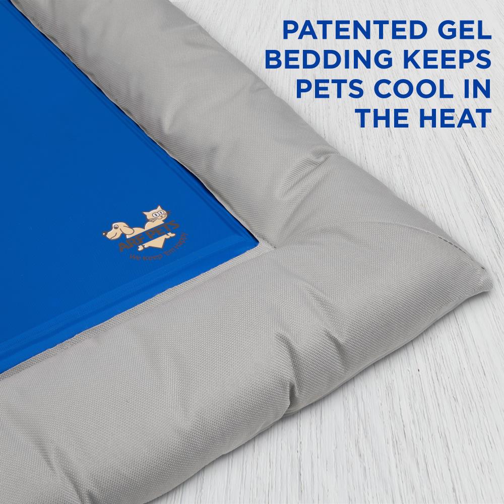 Gray and Blue Gel-Based Self Cooling Pet Bed