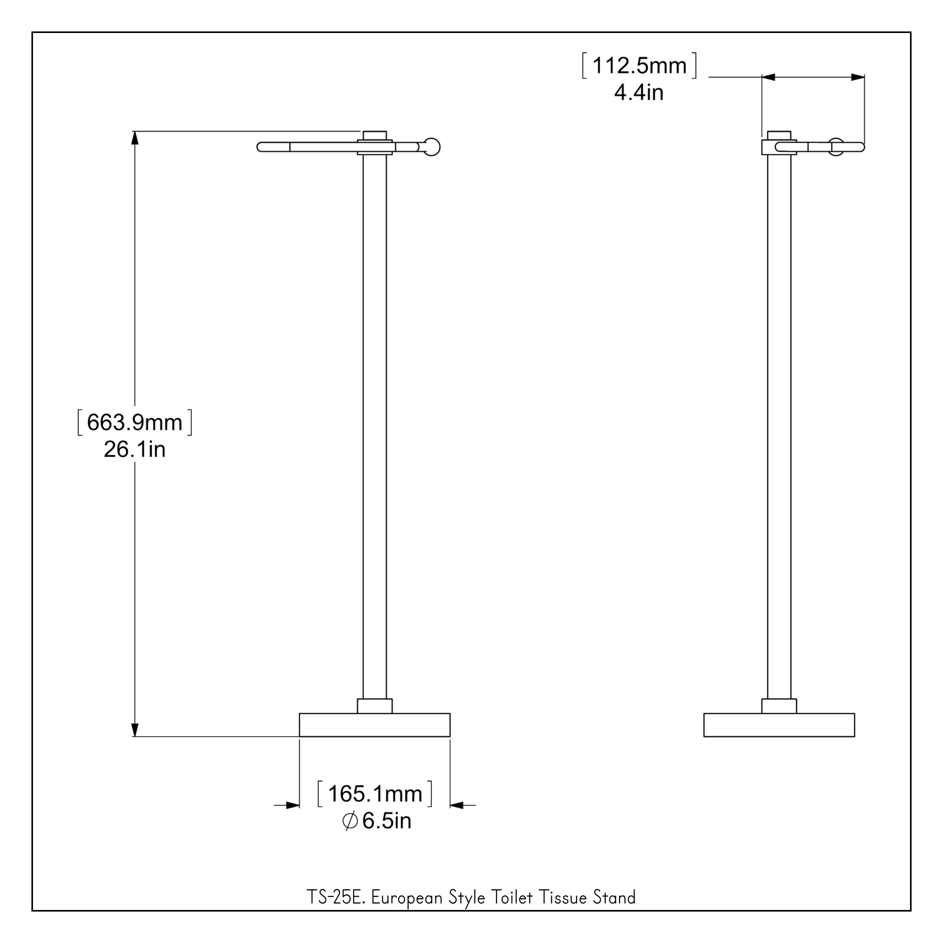 Allied Brass European Style Toilet Tissue Stand - Matte Black TS-25E