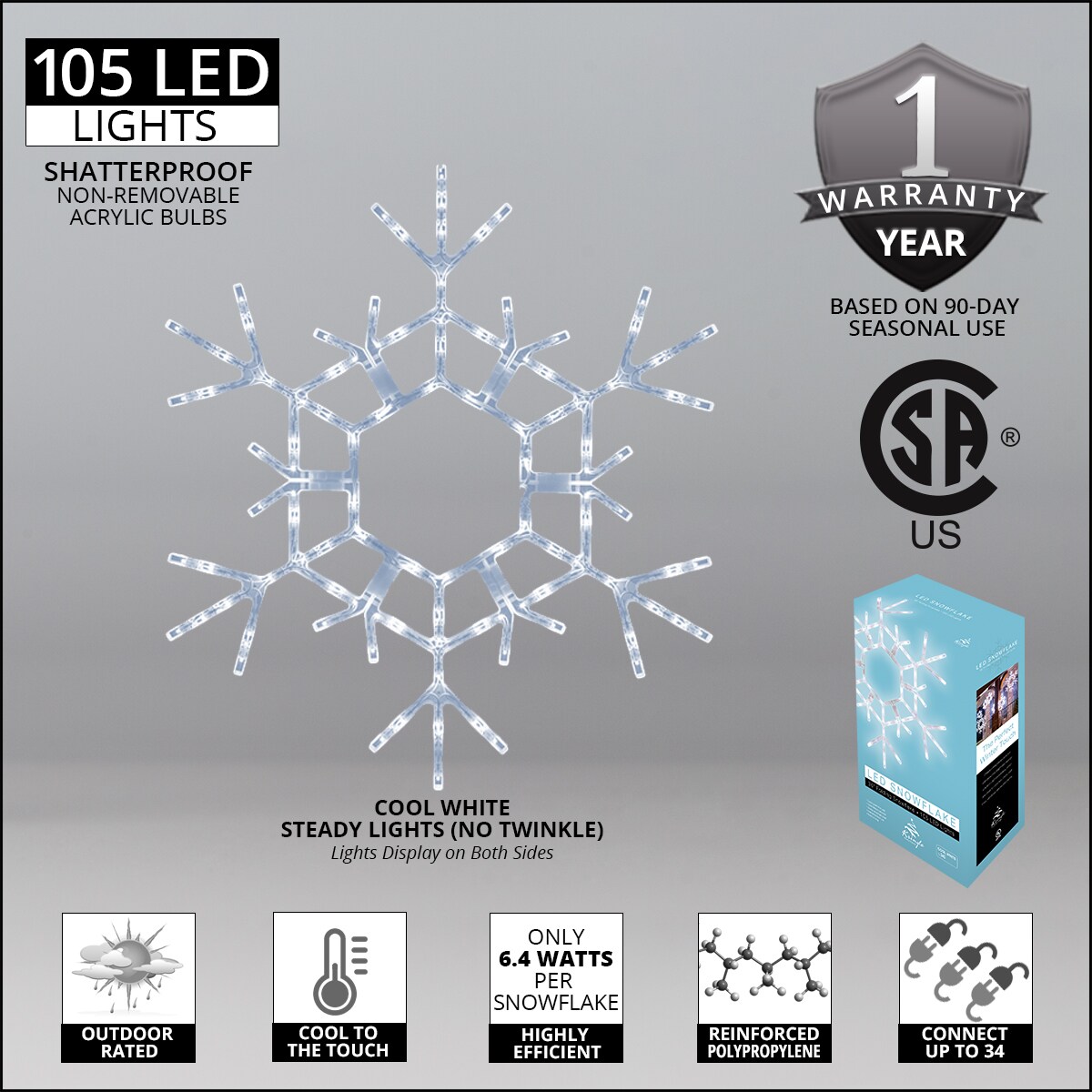 Acrylic Snowflakes LED Set