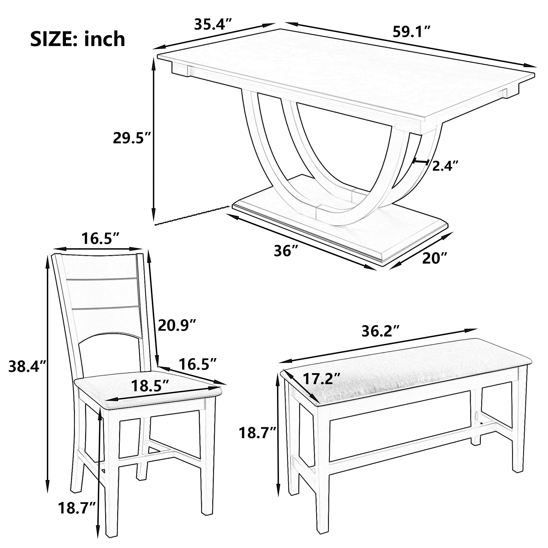 SINOFURN SYA330041WT Dining-Sets - View #5